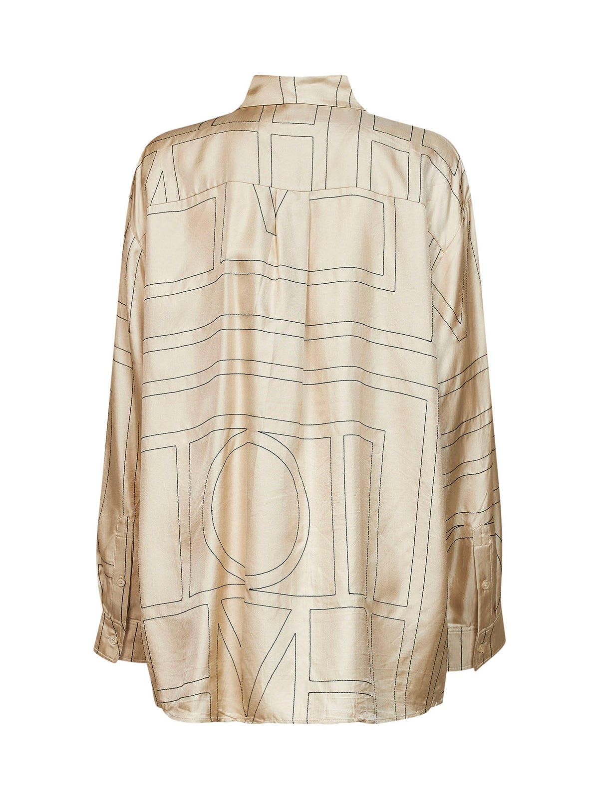 Toteme Women Ivory Monogram Silk Classic Shirt TOTEME