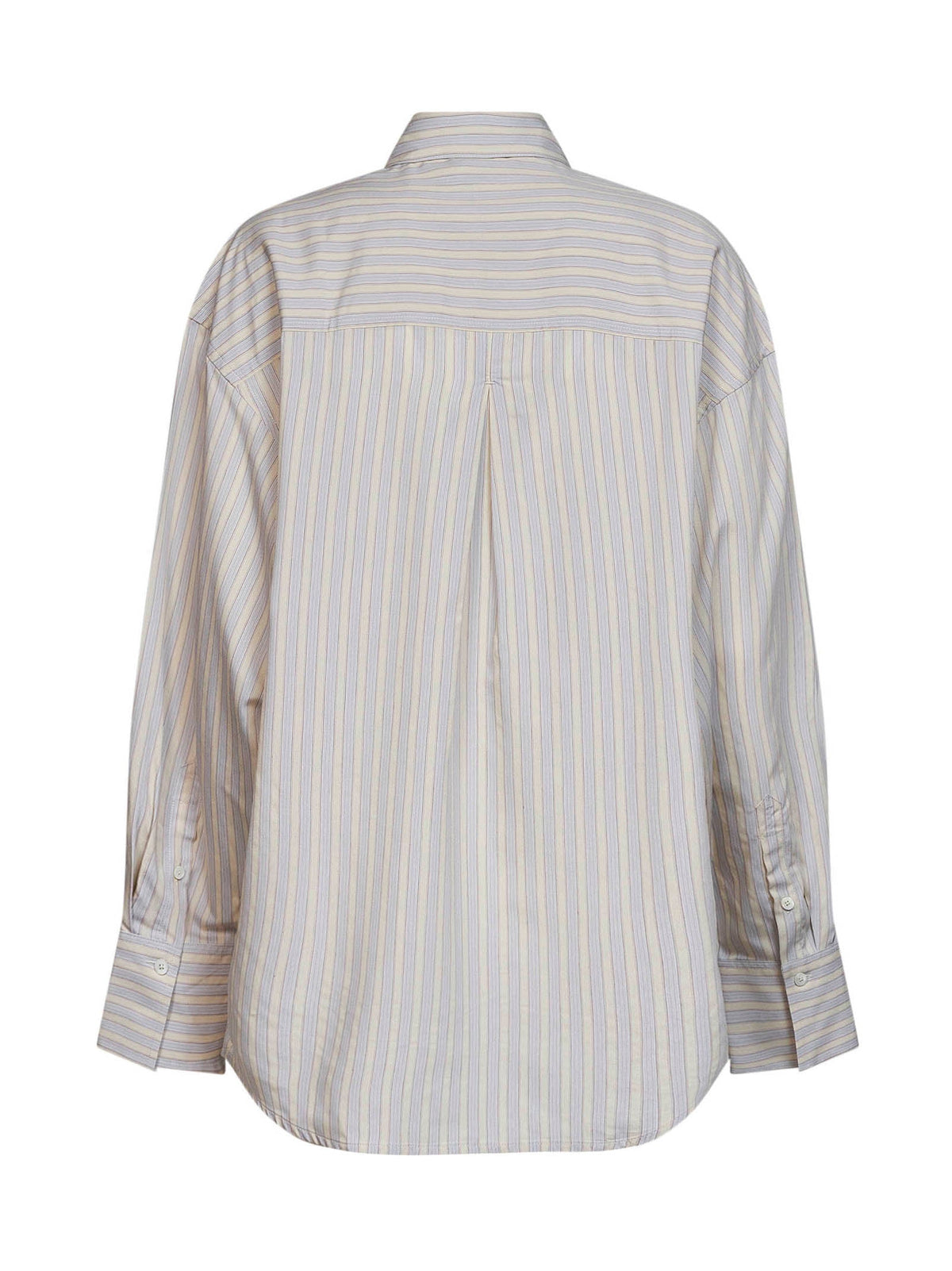 Toteme Women Yellow And Sky Oversized Striped Viscose And Silk Shirt TOTEME