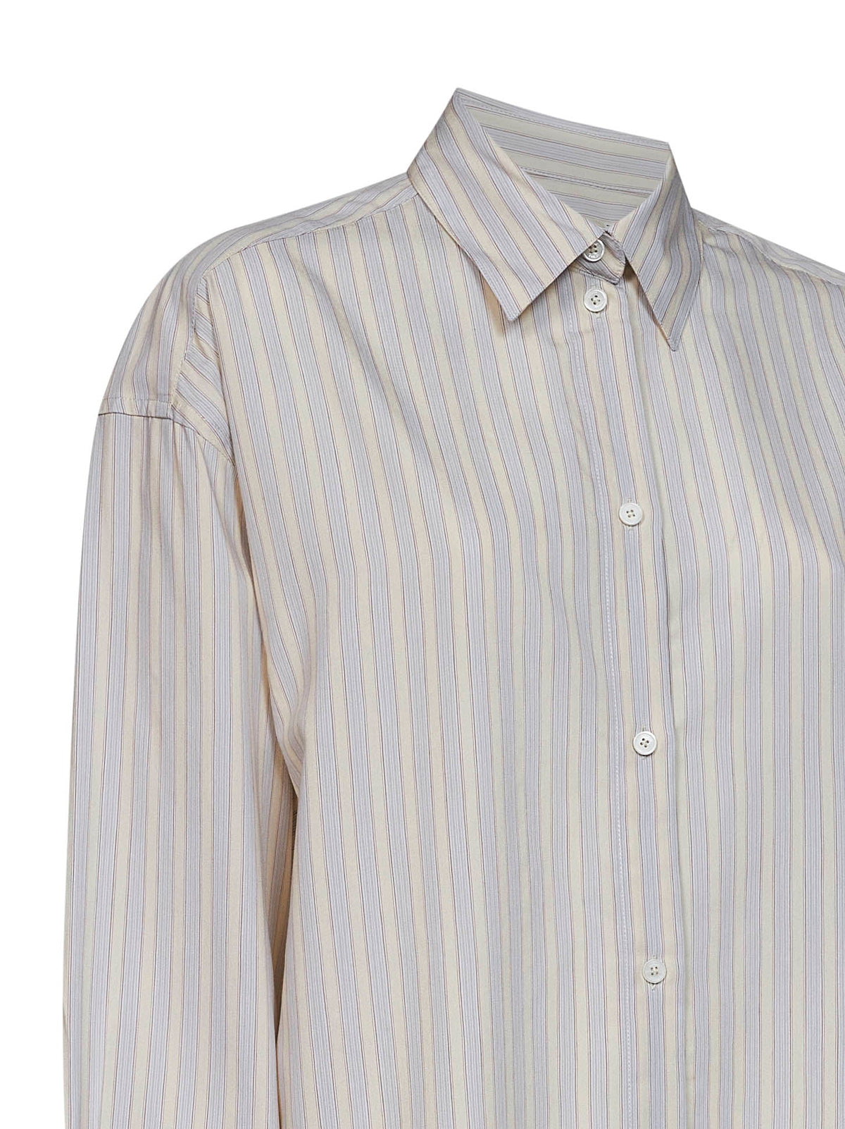 Toteme Women Yellow And Sky Oversized Striped Viscose And Silk Shirt TOTEME