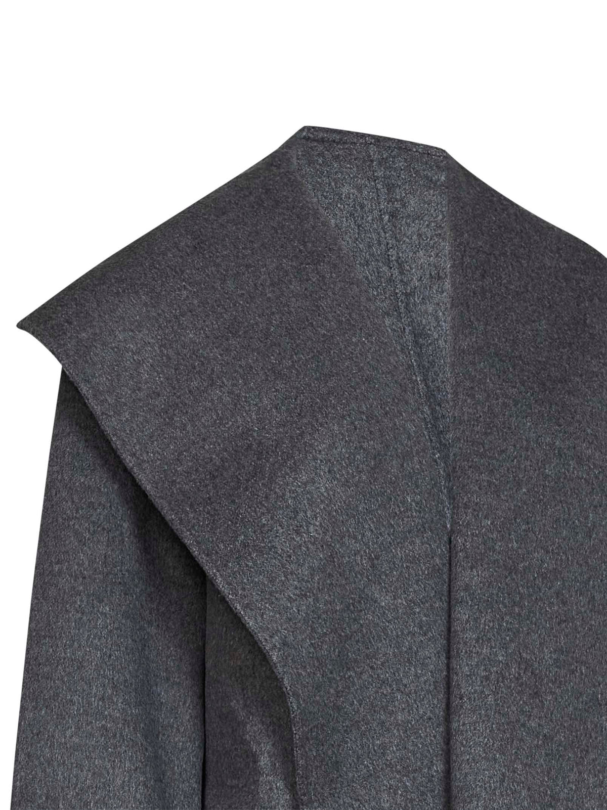 Toteme Women Pale Grey Melange Double Wool Hooded Coat TOTEME