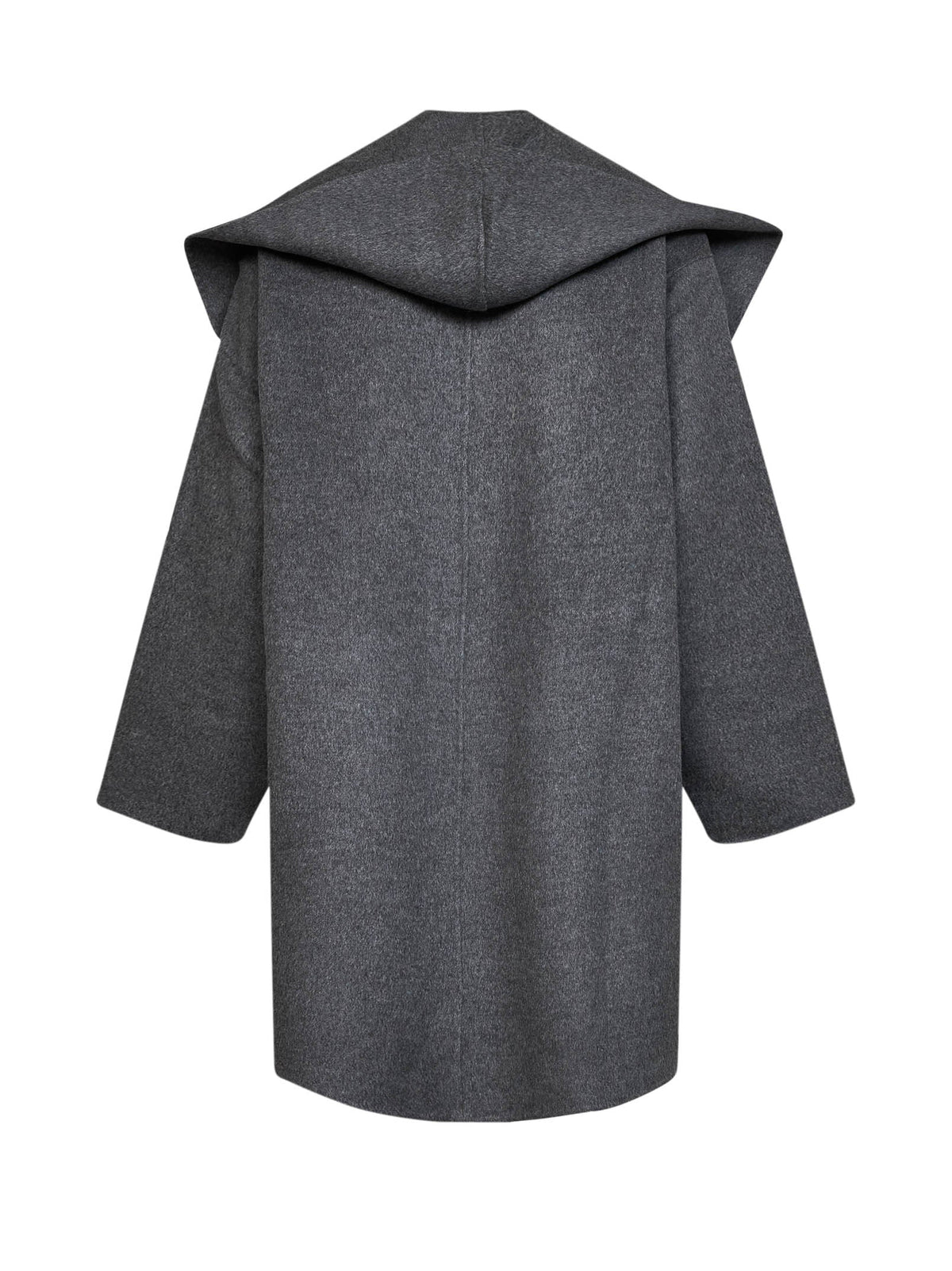 Toteme Women Pale Grey Melange Double Wool Hooded Coat TOTEME
