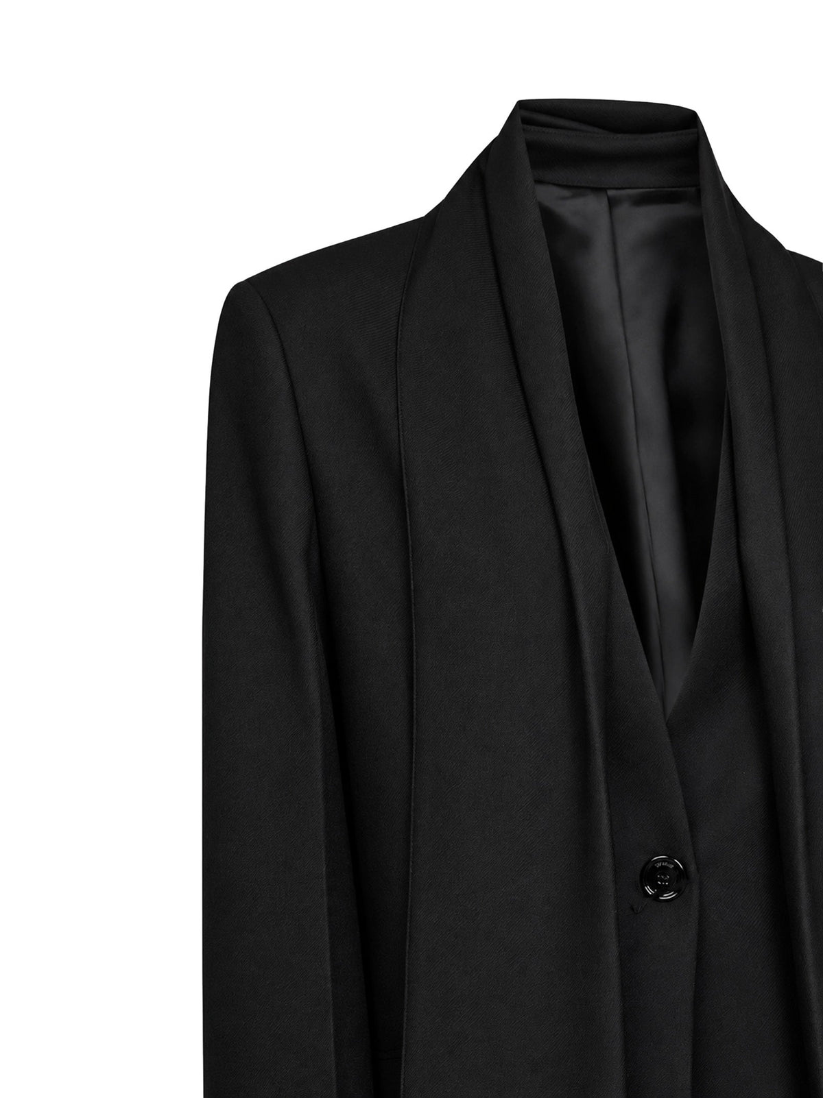 Toteme Women Black Flannel Blazer With Scarf TOTEME