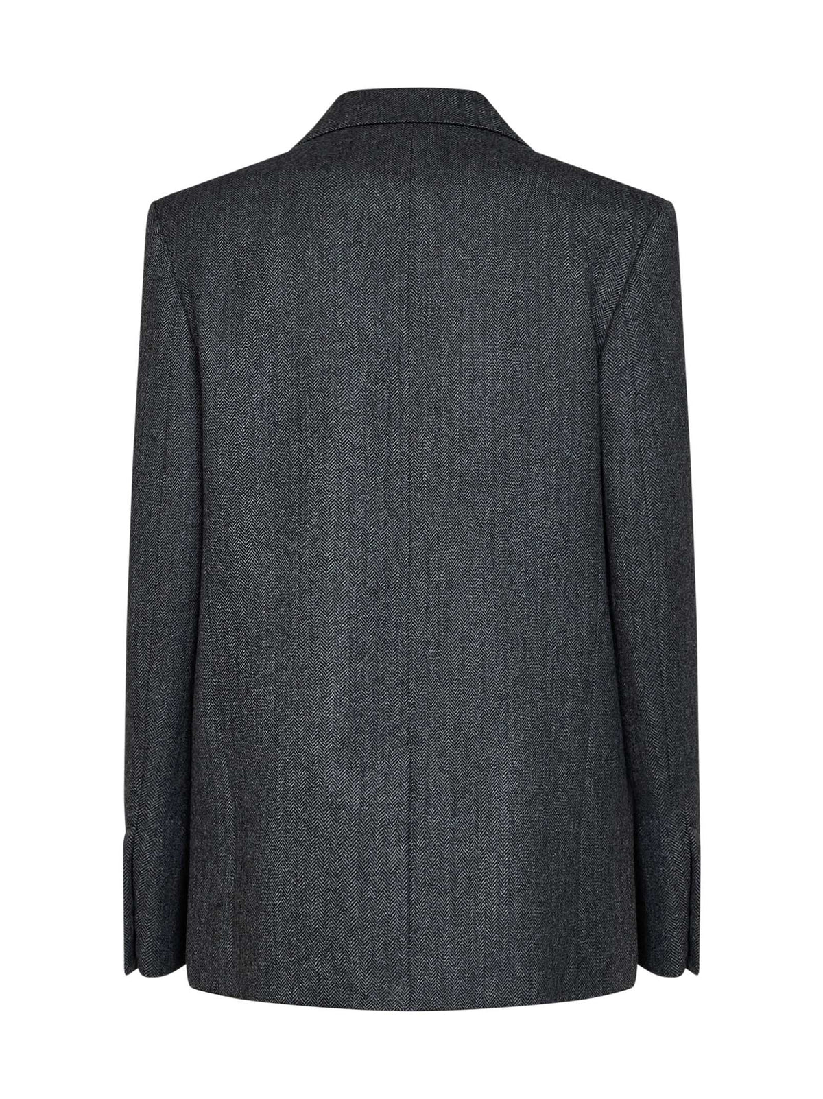 Toteme Women Dark Grey Melange Oversized Herringbone Wool-Blend Blazer TOTEME