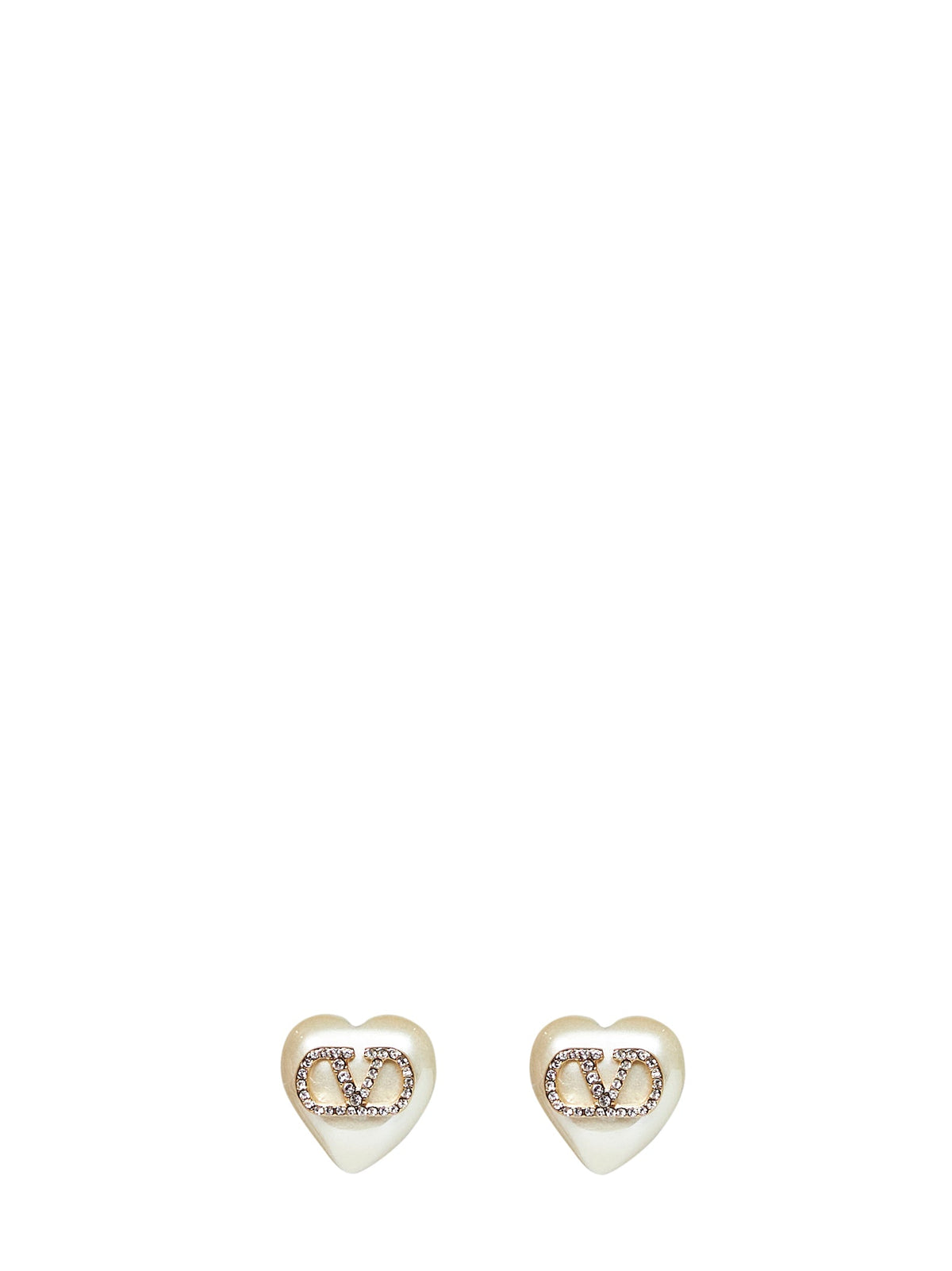 Valentino Garavani Women Gold Vlogo Signature Heart-Shaped Earrings VALENTINO GARAVANI