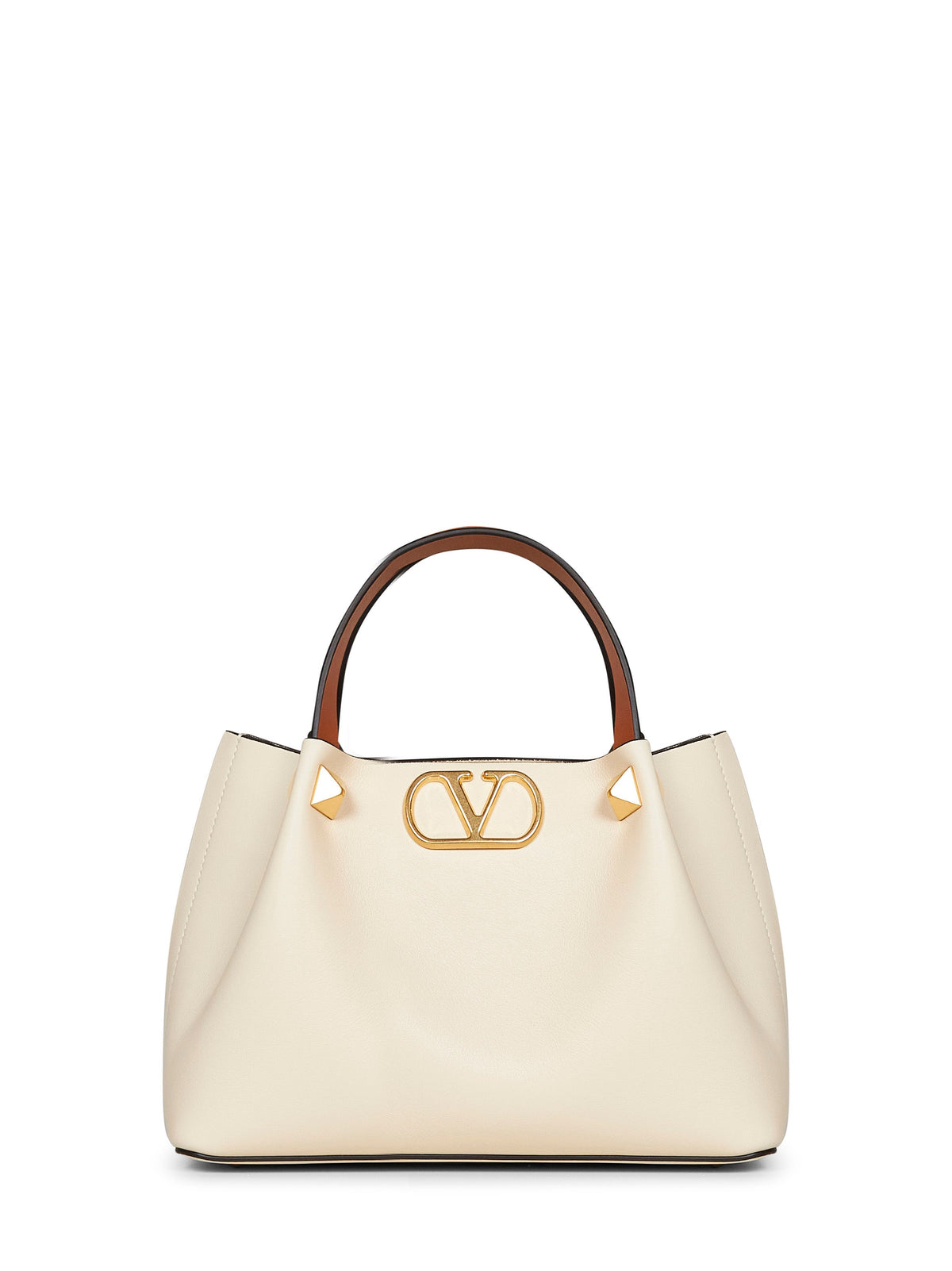 Valentino Garavani Women Ivory Valentino Garavani Small Shopping Bag VALENTINO GARAVANI