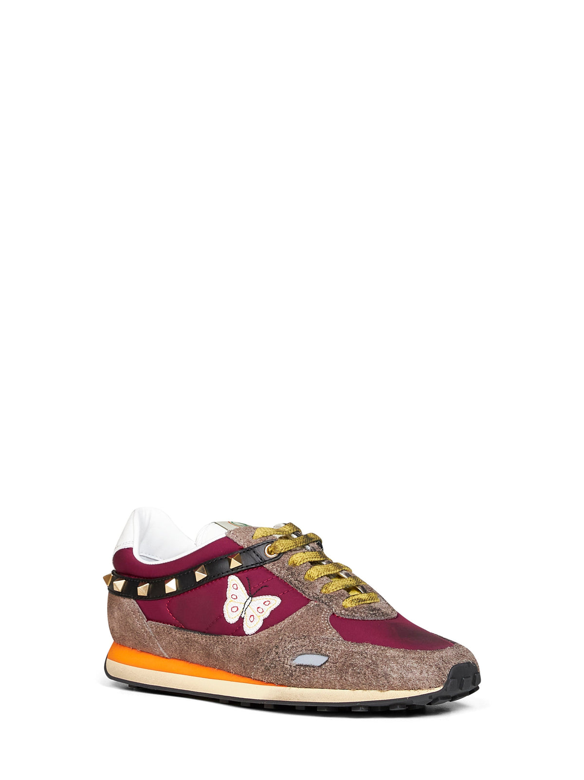 Valentino Garavani Women Multicolor Split Leather And Nylon Stud Up Sneakers VALENTINO GARAVANI