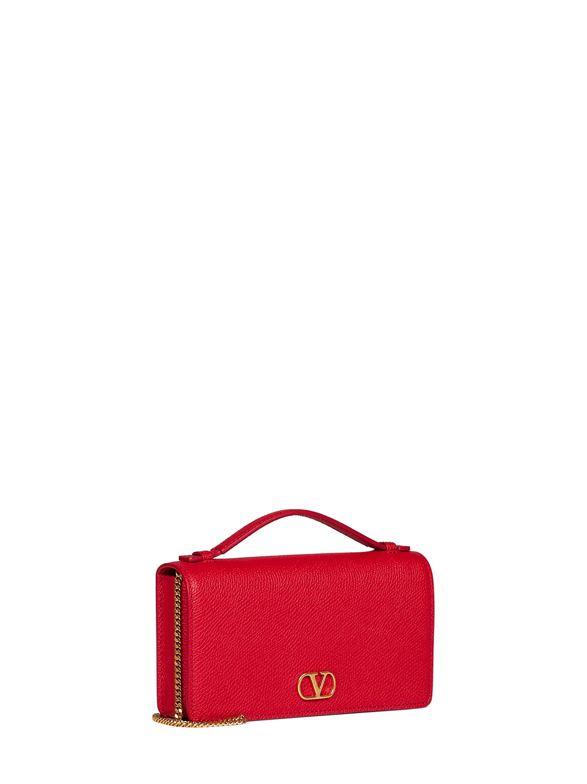 Valentino Garavani Women Red Vlogo Signature Wallet On Chain VALENTINO GARAVANI