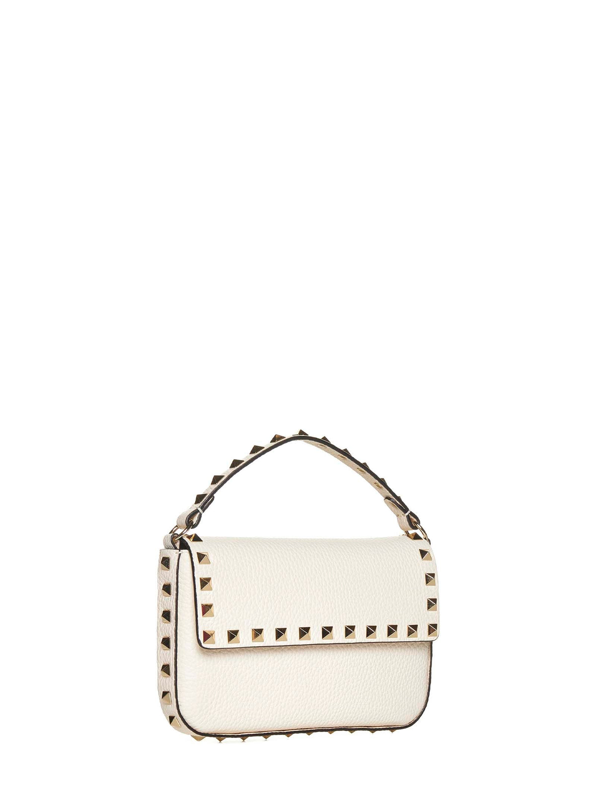 Valentino Garavani Women Light Ivory Rockstud Pouch With Handle And Shoulder Strap VALENTINO GARAVANI
