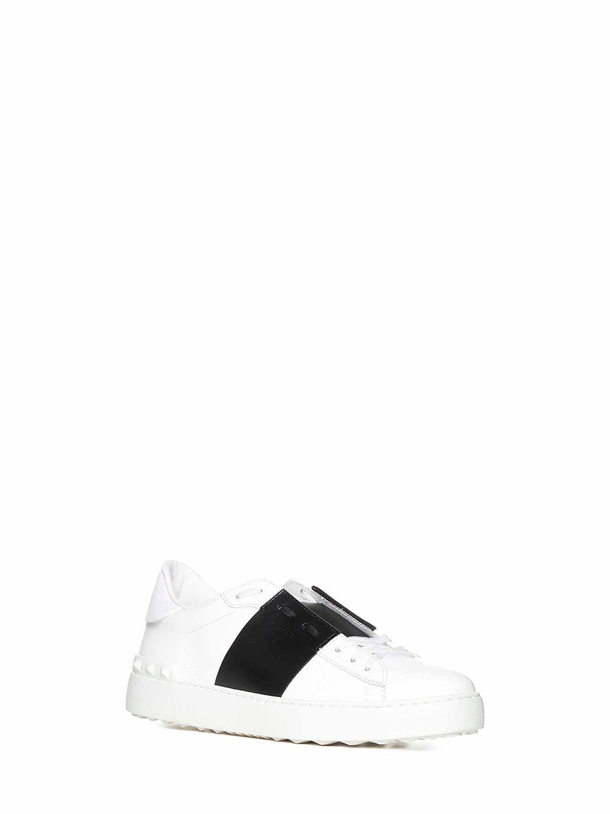 Valentino Garavani Women White And Blue Calfskin Leather Open Sneakers VALENTINO GARAVANI
