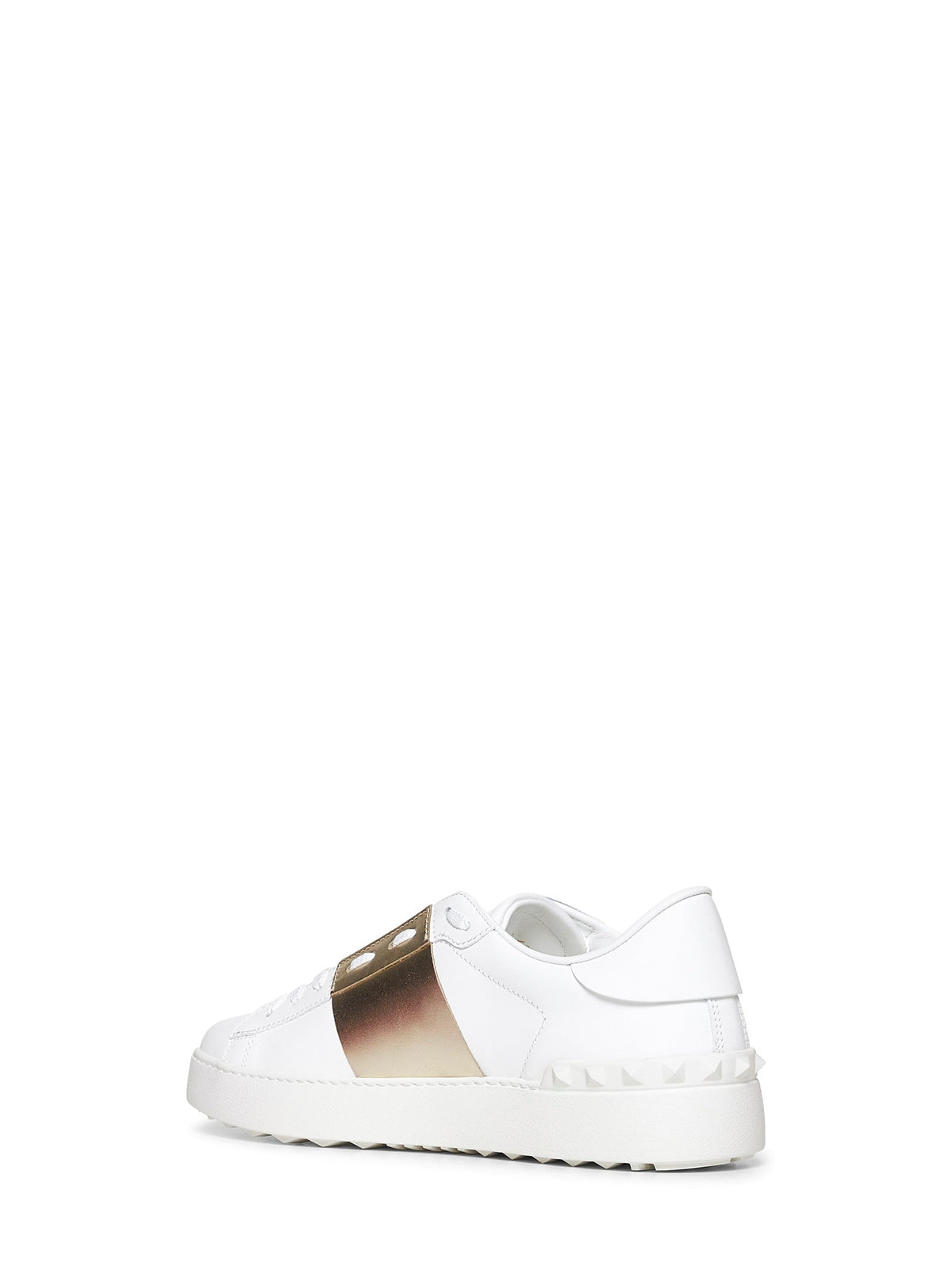 Valentino Garavani Women White And Platinum Calfskin Leather Open Sneakers VALENTINO GARAVANI