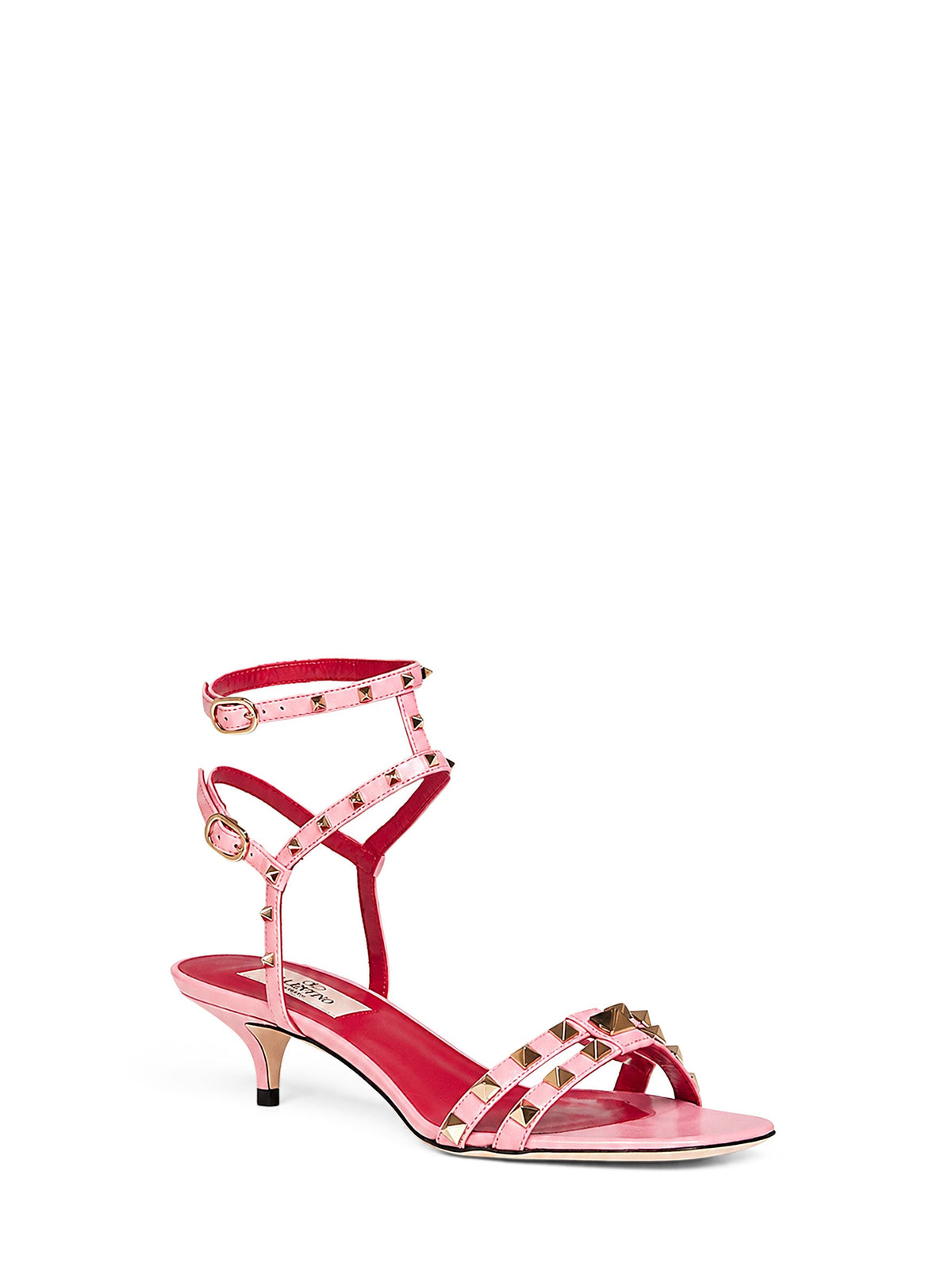 Valentino Garavani Women Candy Pink Calfskin Leather Rockstud 40 Sandals VALENTINO GARAVANI
