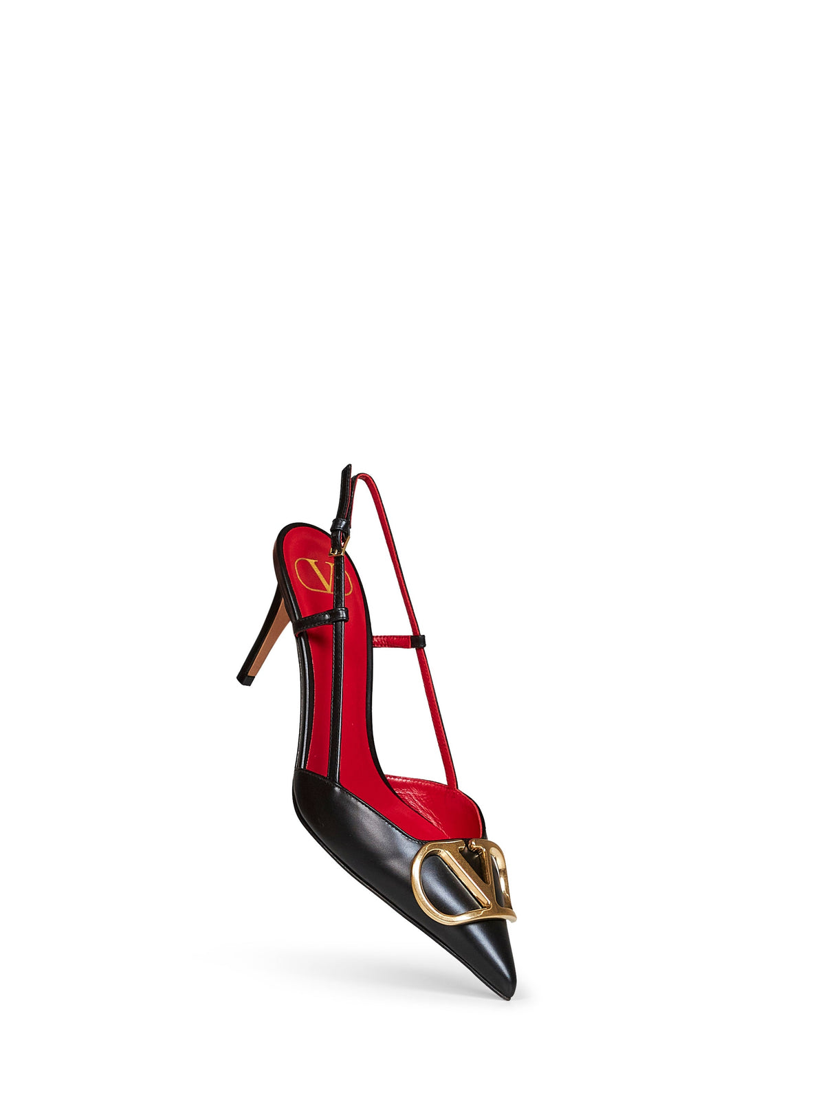 Valentino Garavani Women Black Calfskin Leather Vlogo Signature 80Mm Slingback Pumps VALENTINO GARAVANI