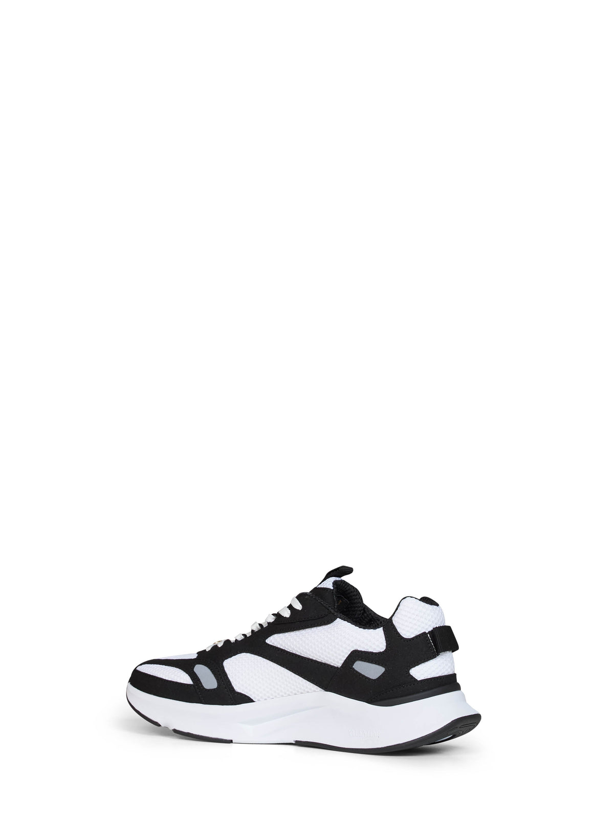 Valentino Garavani Men White And Black And Grey Mesh And Suede Demivee Low-Top Sneakers VALENTINO GARAVANI