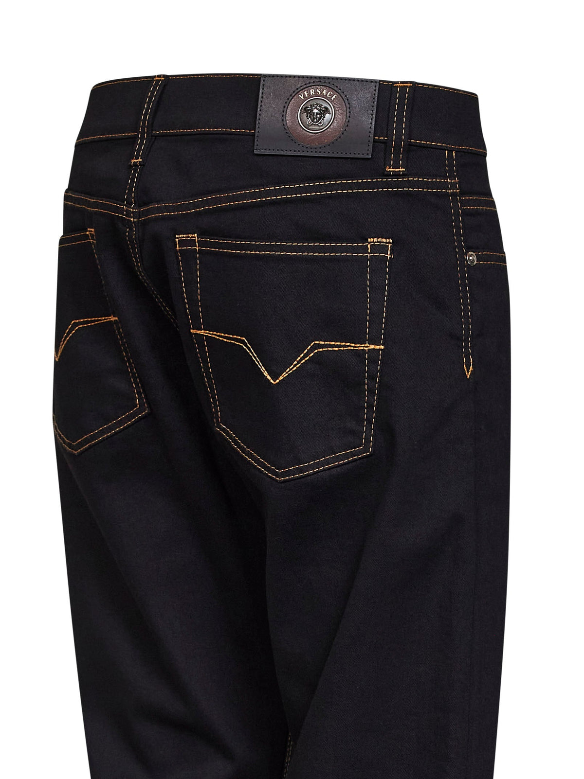 Versace Men Black Comfort Denim Tapered Jeans VERSACE