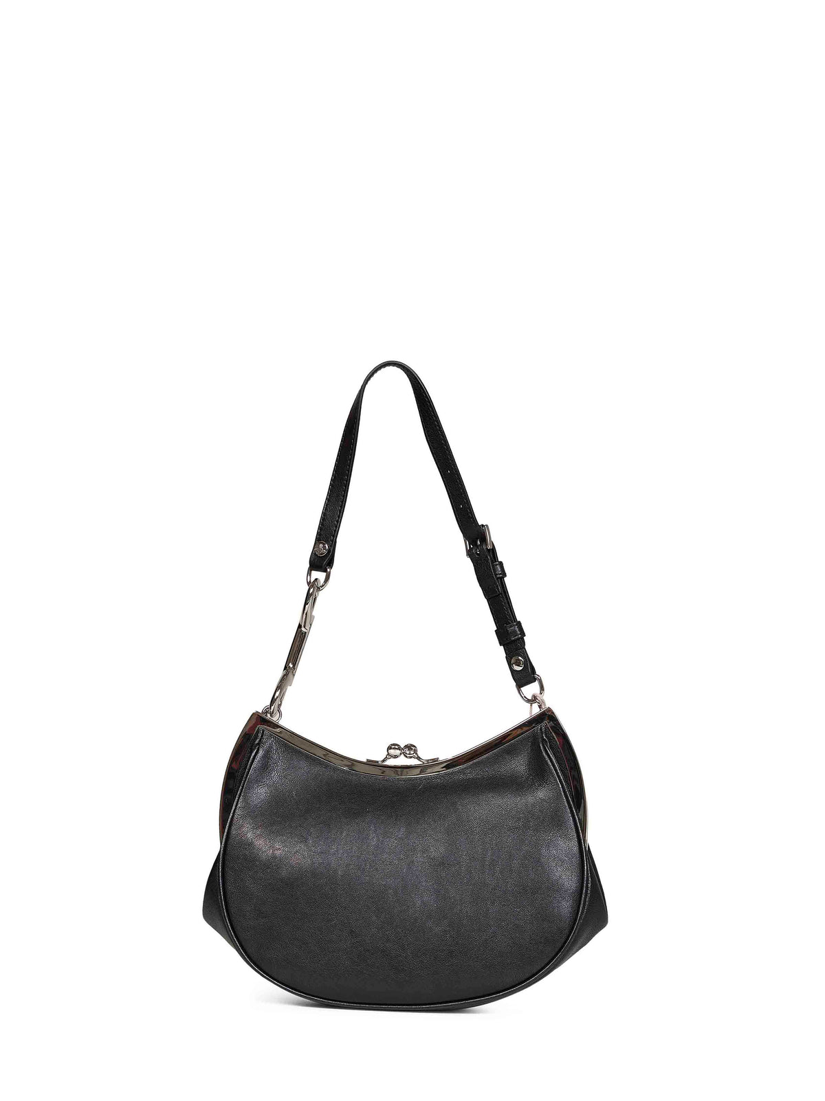 Vivienne Westwood Women Black Charm Frame Leather Hand Bag <Br/> VIVIENNE WESTWOOD