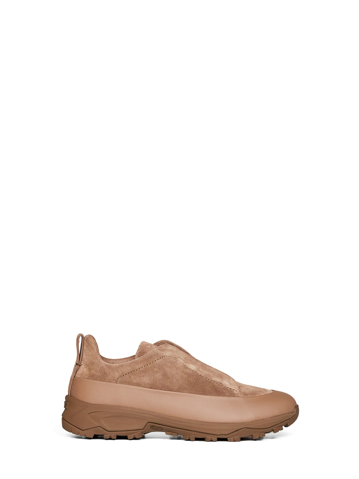 Zegna Men Medium Brown Leather And Suede Triple Stitch Monte Sneakers ZEGNA