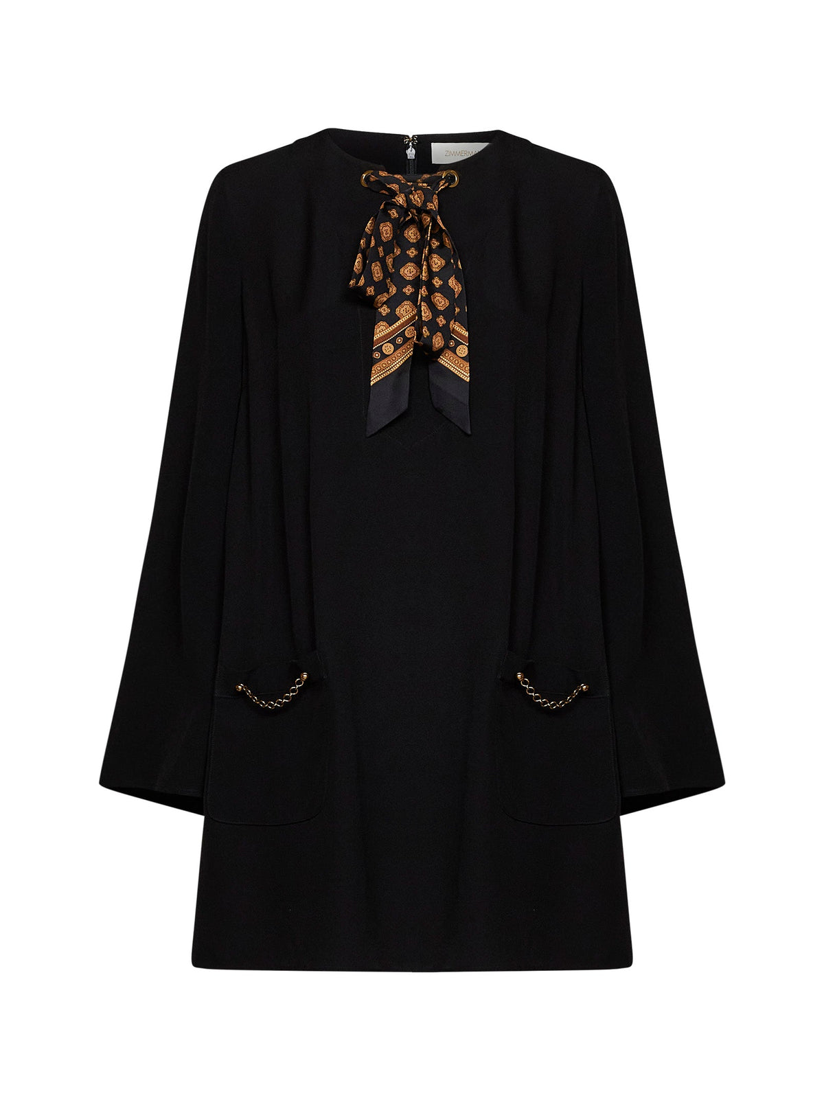 Zimmermann Women Black Viscose Utility Tunic Mini Dress ZIMMERMANN