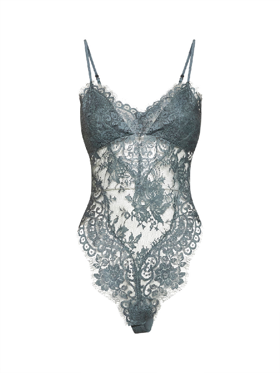 Zimmermann Women Airforce Blue Lace Teddy Bodysuit ZIMMERMANN