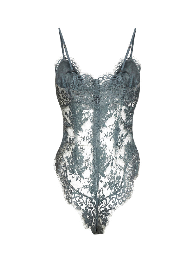 Zimmermann Women Airforce Blue Lace Teddy Bodysuit ZIMMERMANN