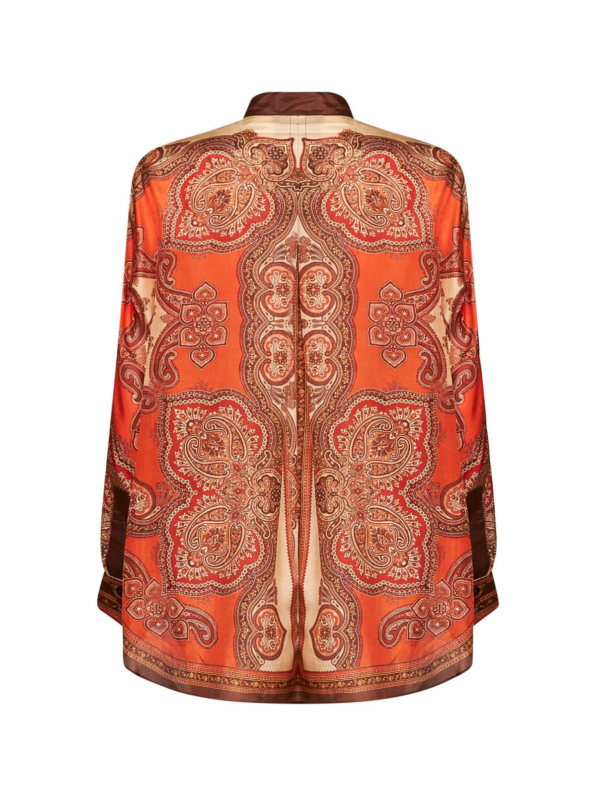 Zimmermann Women Tangerine Paisley-Print Silk Habotai Mahon Dolman Shirt ZIMMERMANN
