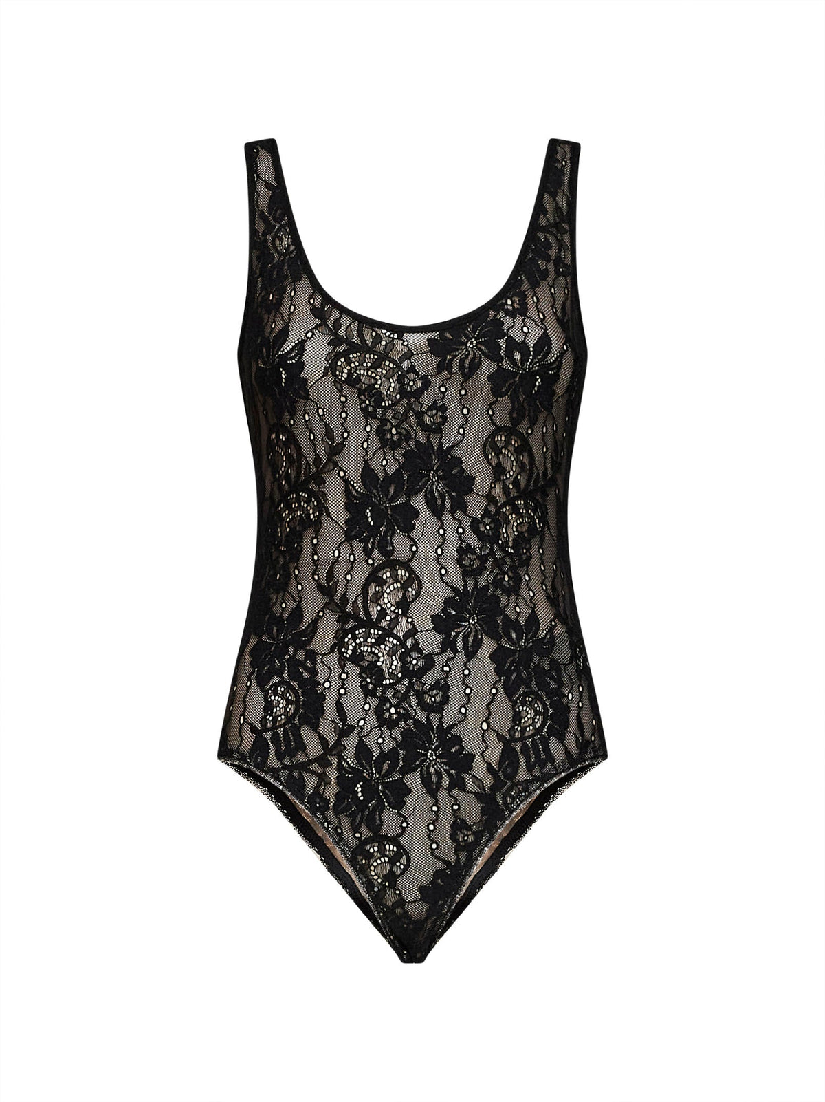 Zimmermann Women Black Stretch Lace Scoop Bodysuit ZIMMERMANN