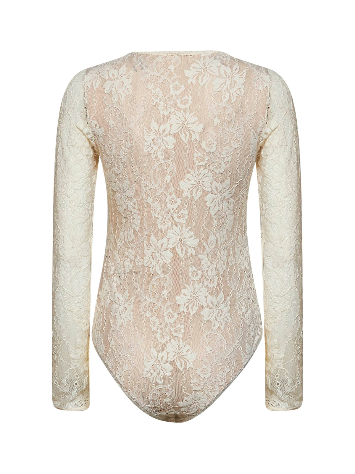 Zimmermann Women Cream Stretch Lace Long-Sleeved Bodysuit ZIMMERMANN