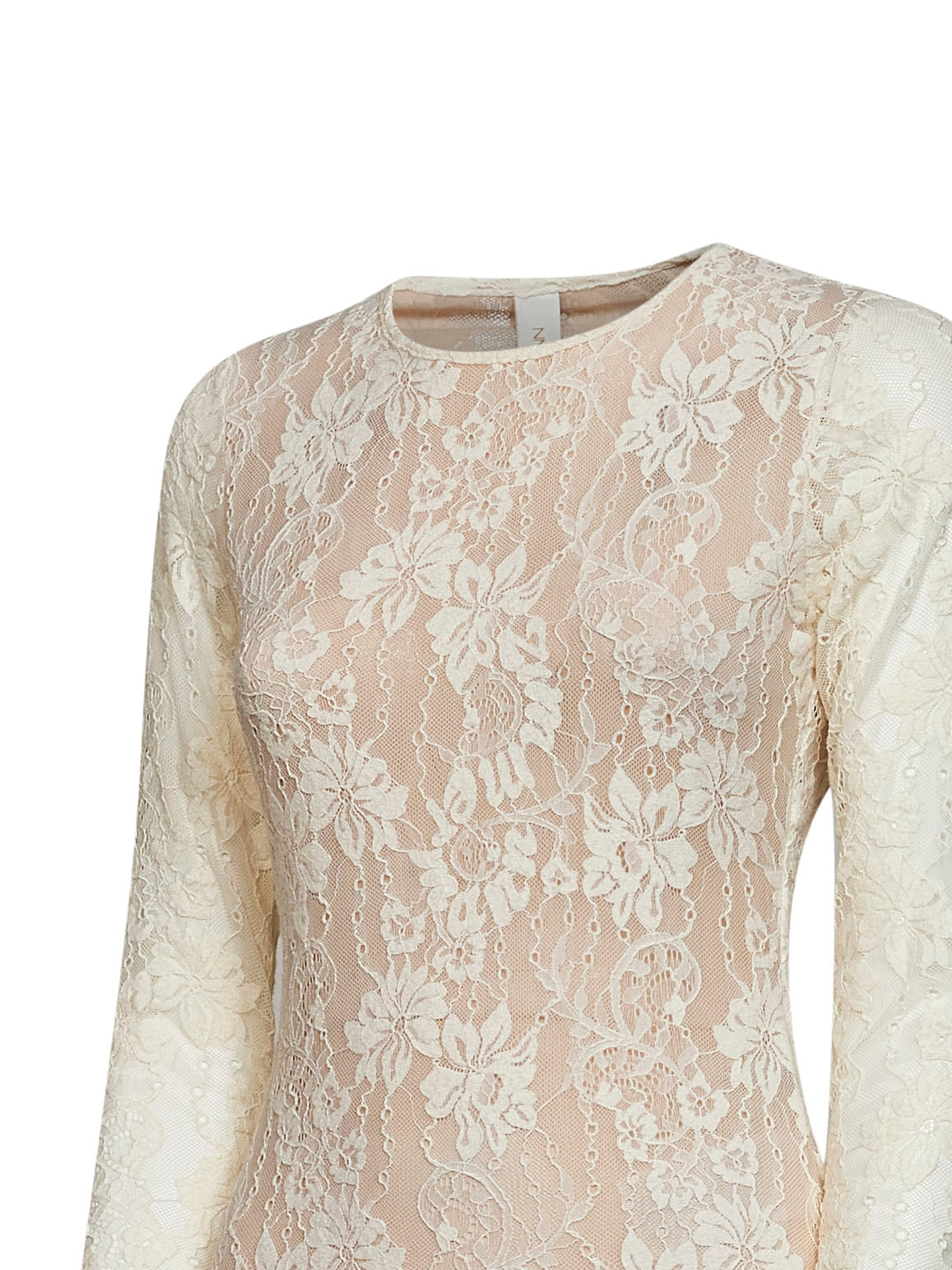 Zimmermann Women Cream Stretch Lace Long-Sleeved Bodysuit ZIMMERMANN