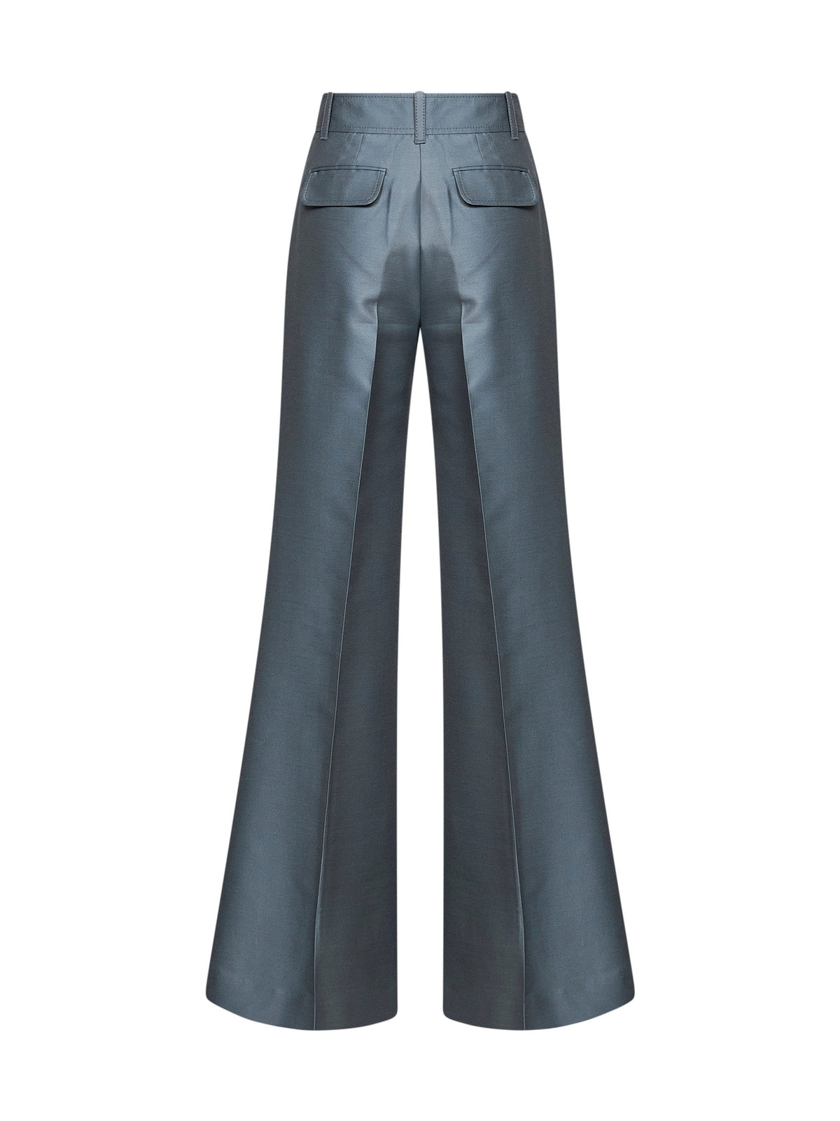 Zimmermann Women Airforce Blue Wool And Silk Valiant Structured Flared Trousers ZIMMERMANN