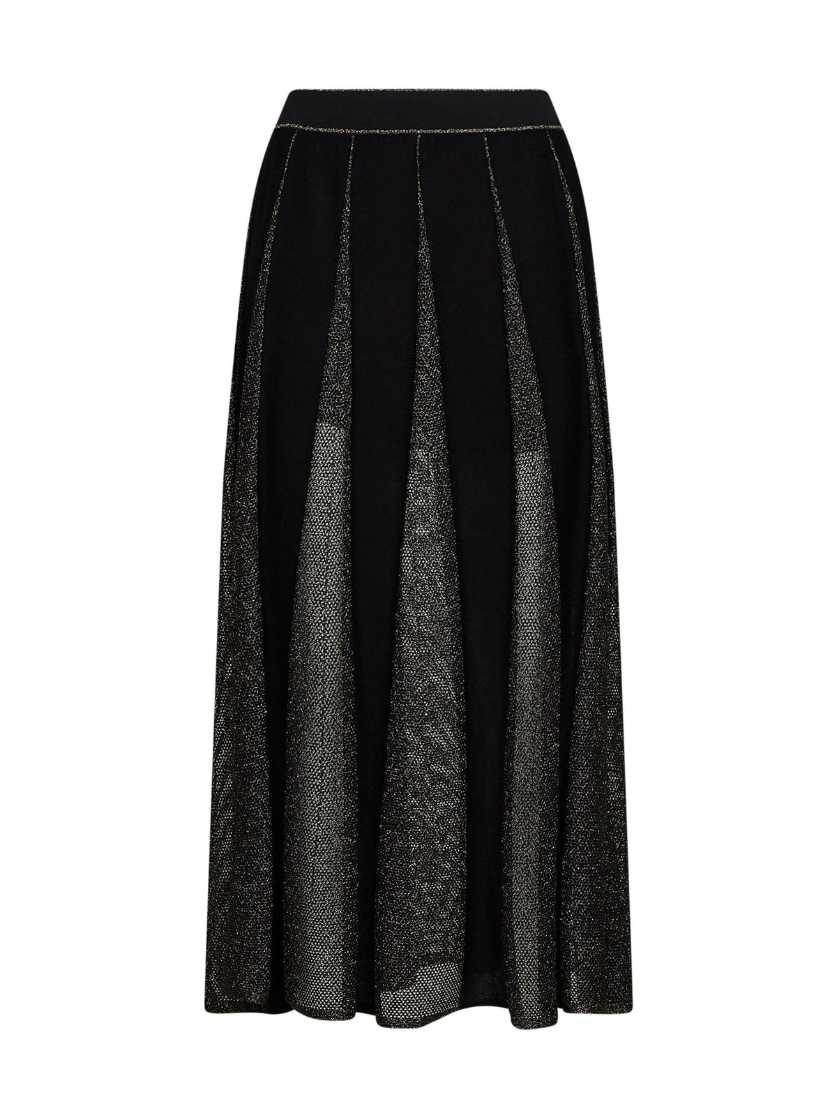 Zimmermann Women Black And Gold Metallic Knit Valiant Midi Skirt ZIMMERMANN
