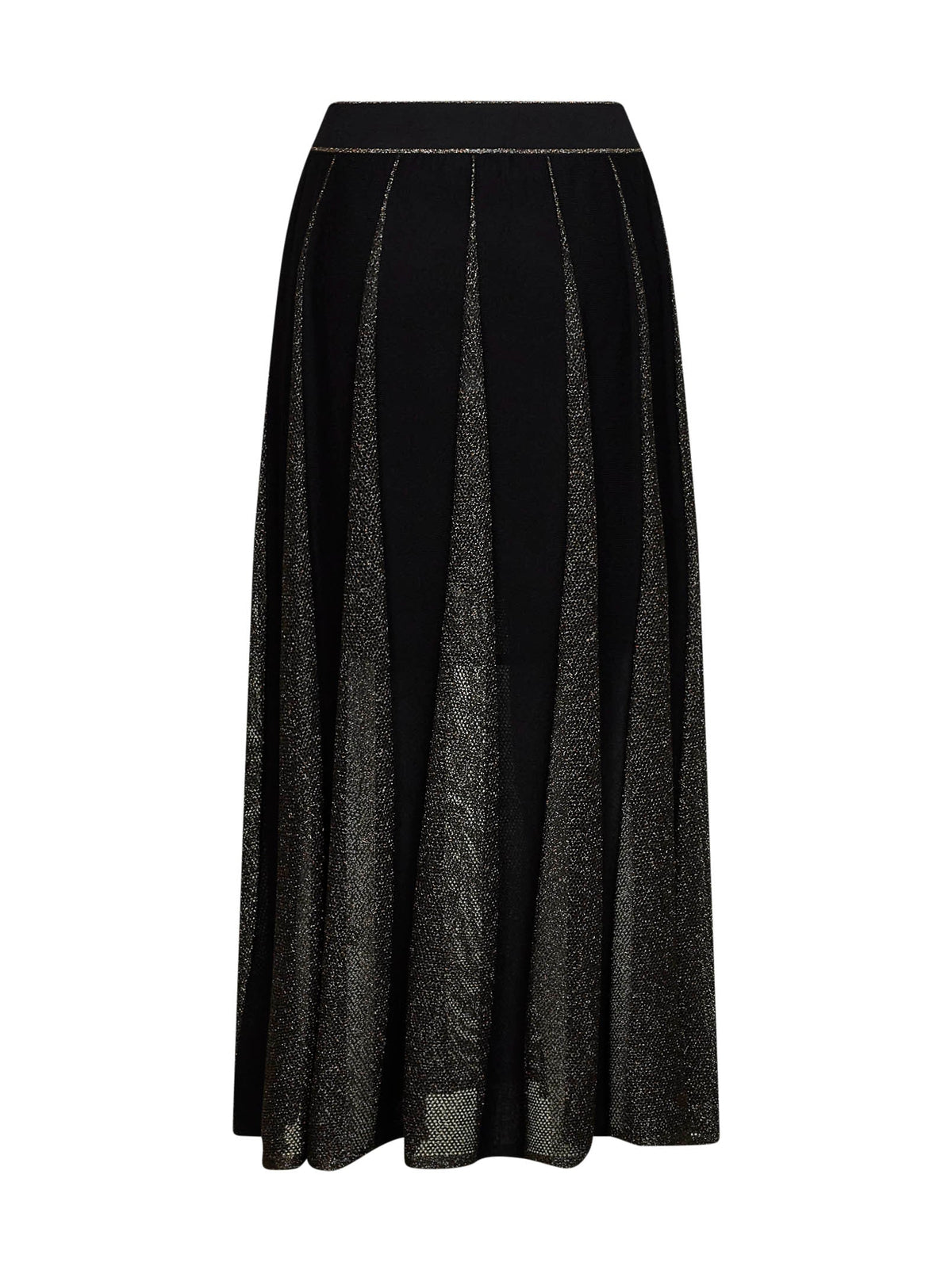 Zimmermann Women Black And Gold Metallic Knit Valiant Midi Skirt ZIMMERMANN