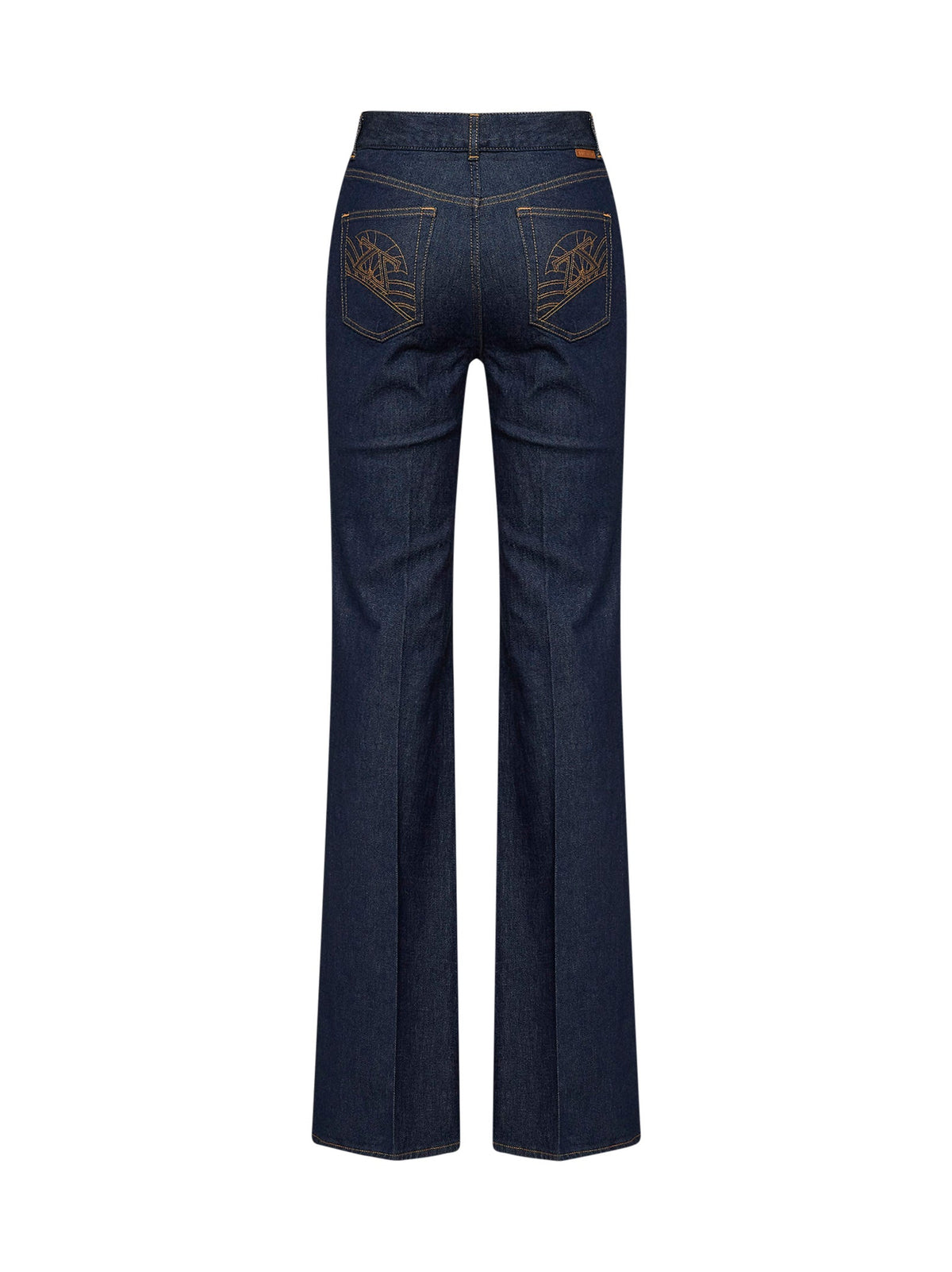 Zimmermann Women Harbour Blue Stretch Cotton Denim Slim-Fit Flared Jeans ZIMMERMANN