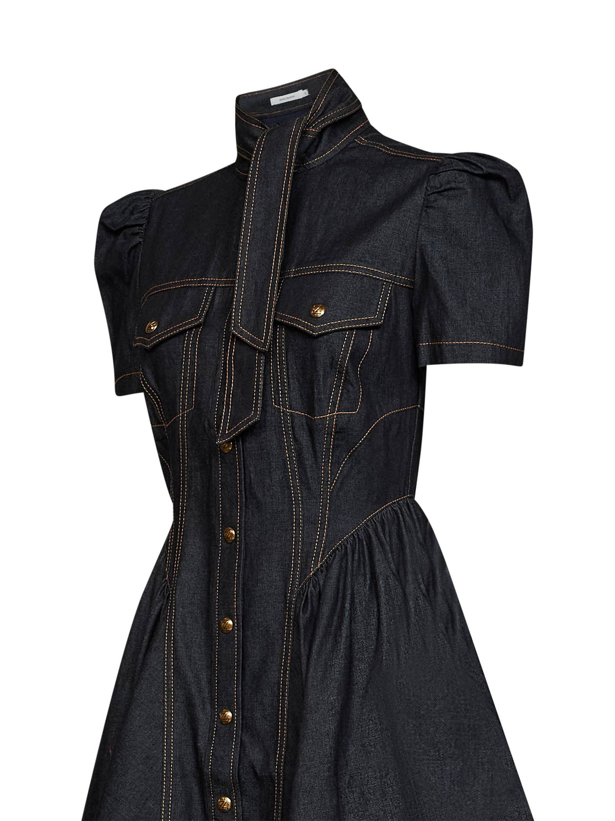 Zimmermann Women Onyx Blue Cotton Denim Corset Mini Dress ZIMMERMANN