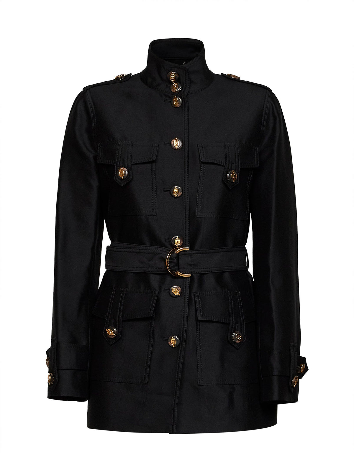 Zimmermann Women Black Wool And Silk Valiant Belted Utility Jacket