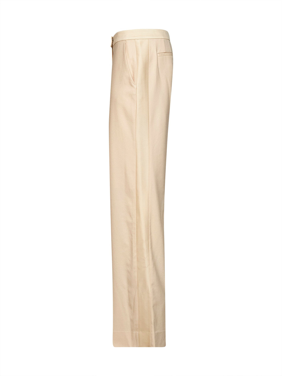 Zimmermann Women Cream Stretch Wool Valiant Straight Trousers ZIMMERMANN