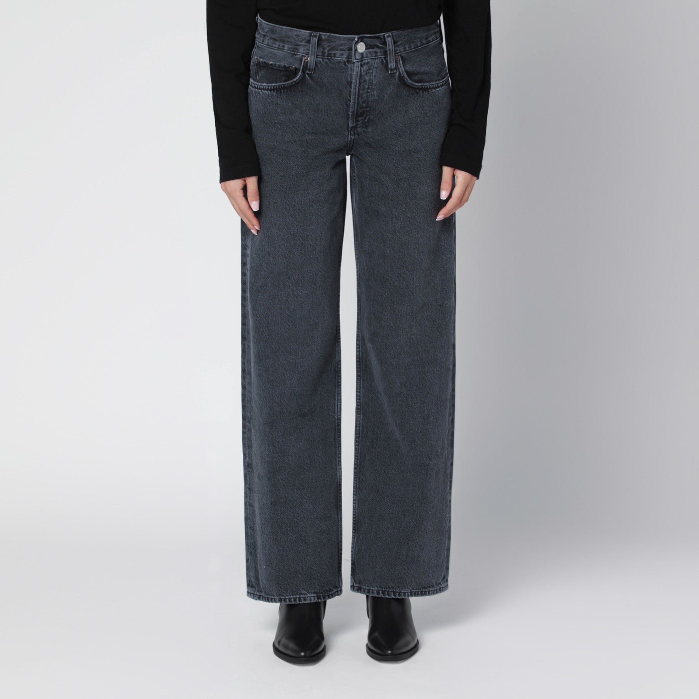 Agolde Black Faded-Effect Jeans Women AGOLDE