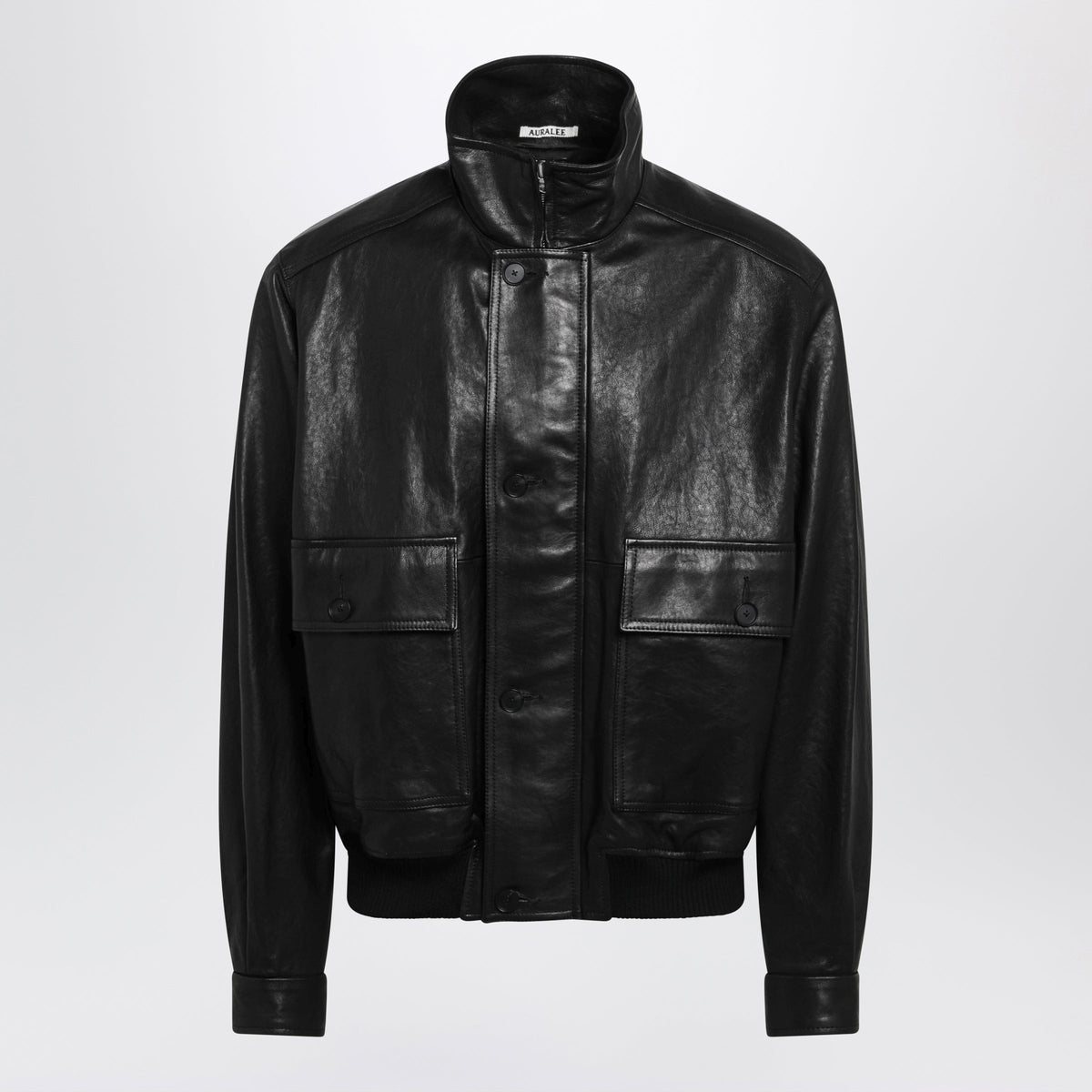 Auralee Black Textured Lambskin Blouson Men AURALEE