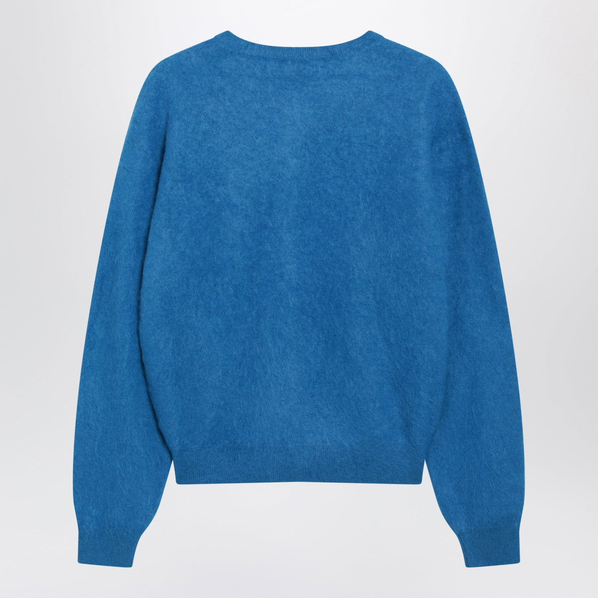 Auralee Blue Crewneck Cardigan In Baby Alpaca Men AURALEE