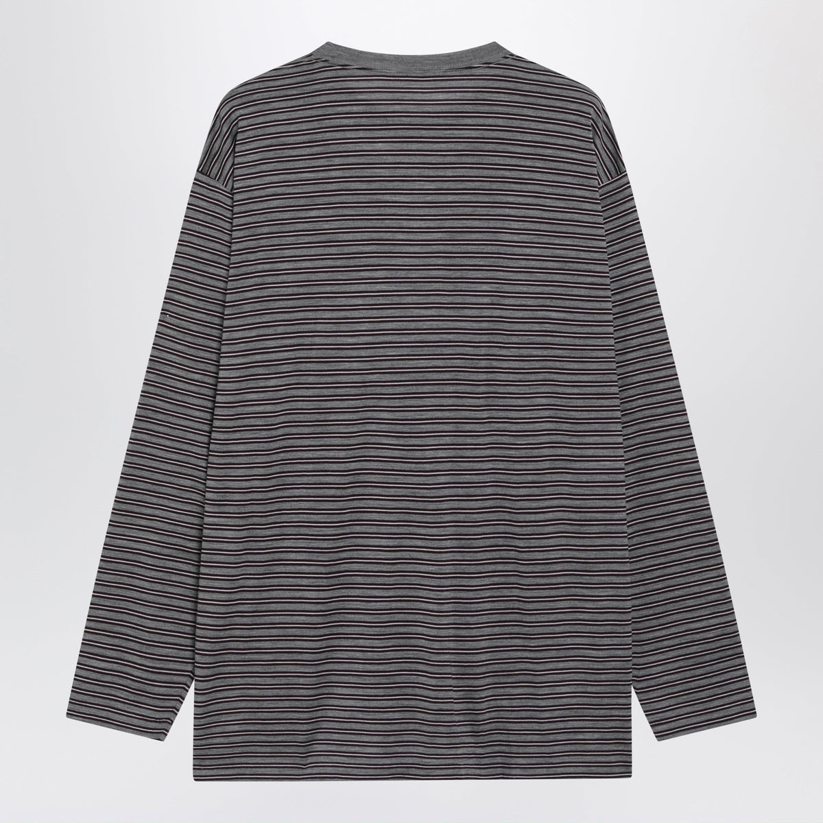 Auralee Grey Striped T-Shirt In Wool Men AURALEE