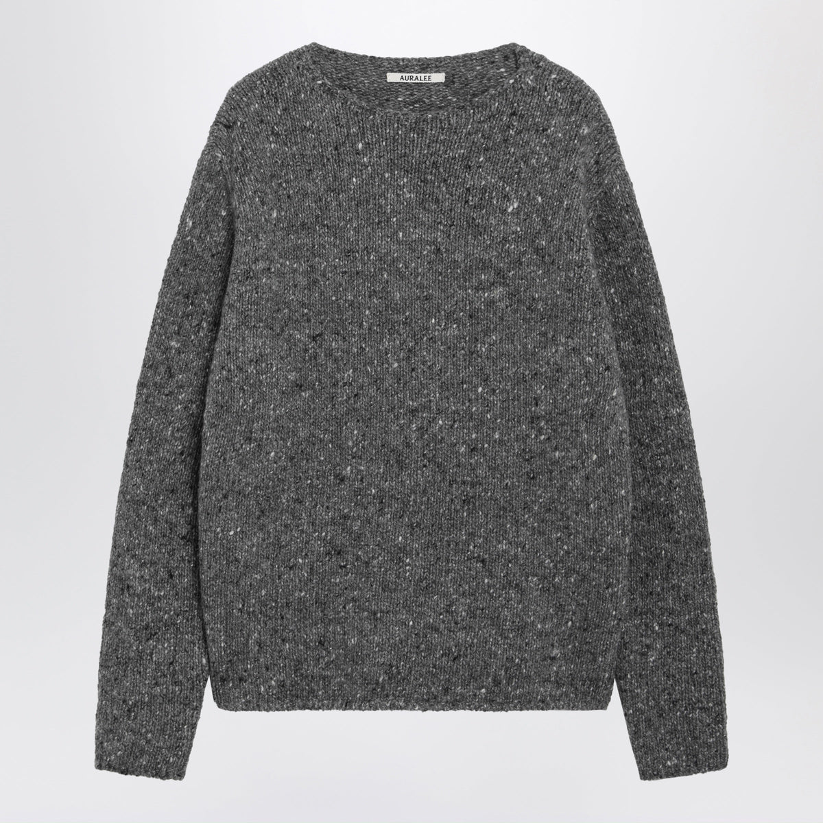 Auralee Charcoal Grey Wool Crew Neck Sweater Men AURALEE