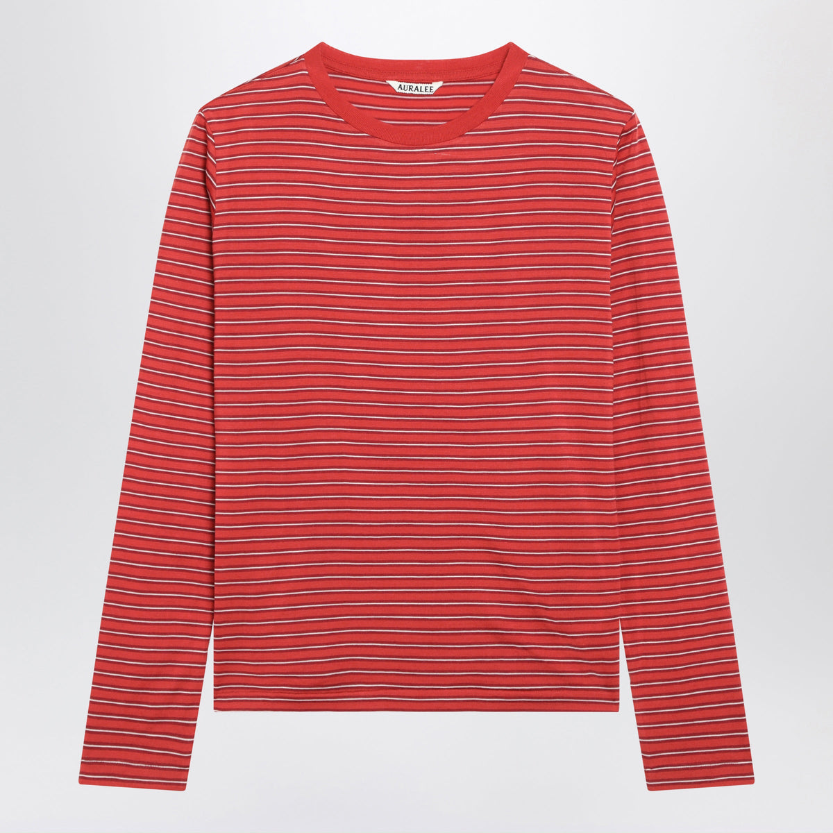 Auralee Red Striped T-Shirt In Wool Women AURALEE