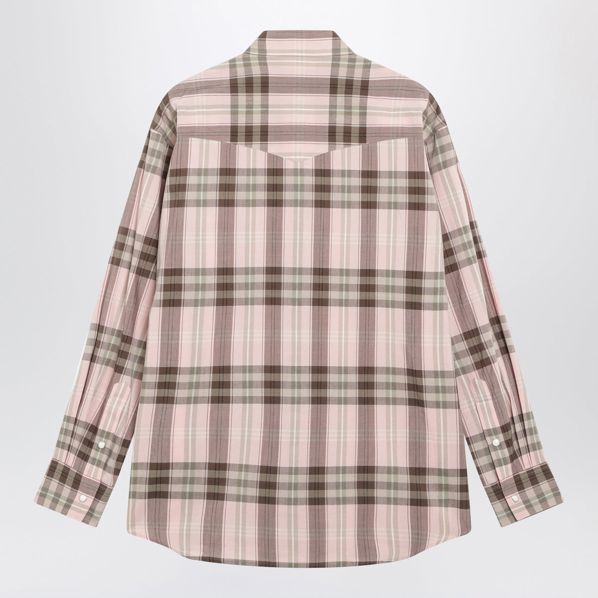 Auralee Pink Check Shirt In Cotton And Silk Women.