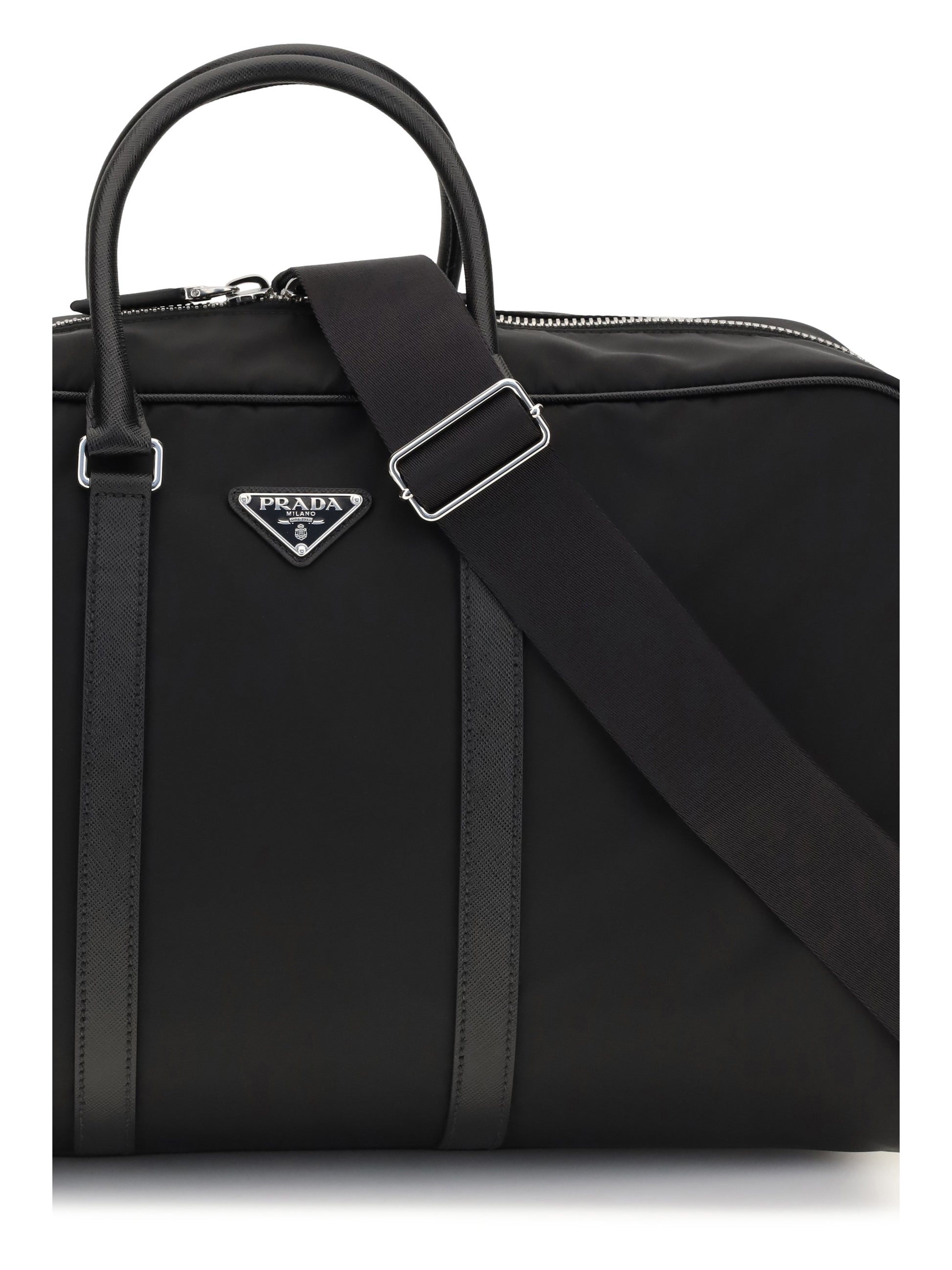 Prada Men Travel Bag In Re-Nylon And Saffiano PRADA