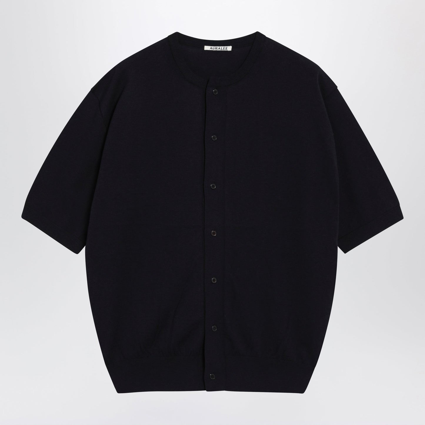 Auralee Navy Blue Cotton Button-Up Sweater Men AURALEE