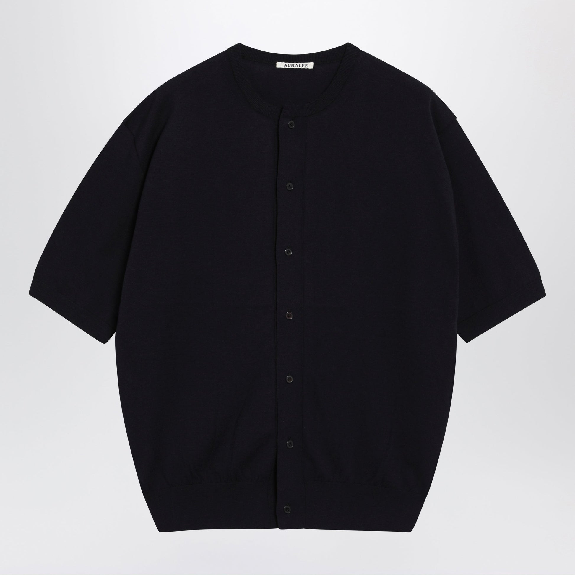 Auralee Navy Blue Cotton Button-Up Sweater Men AURALEE