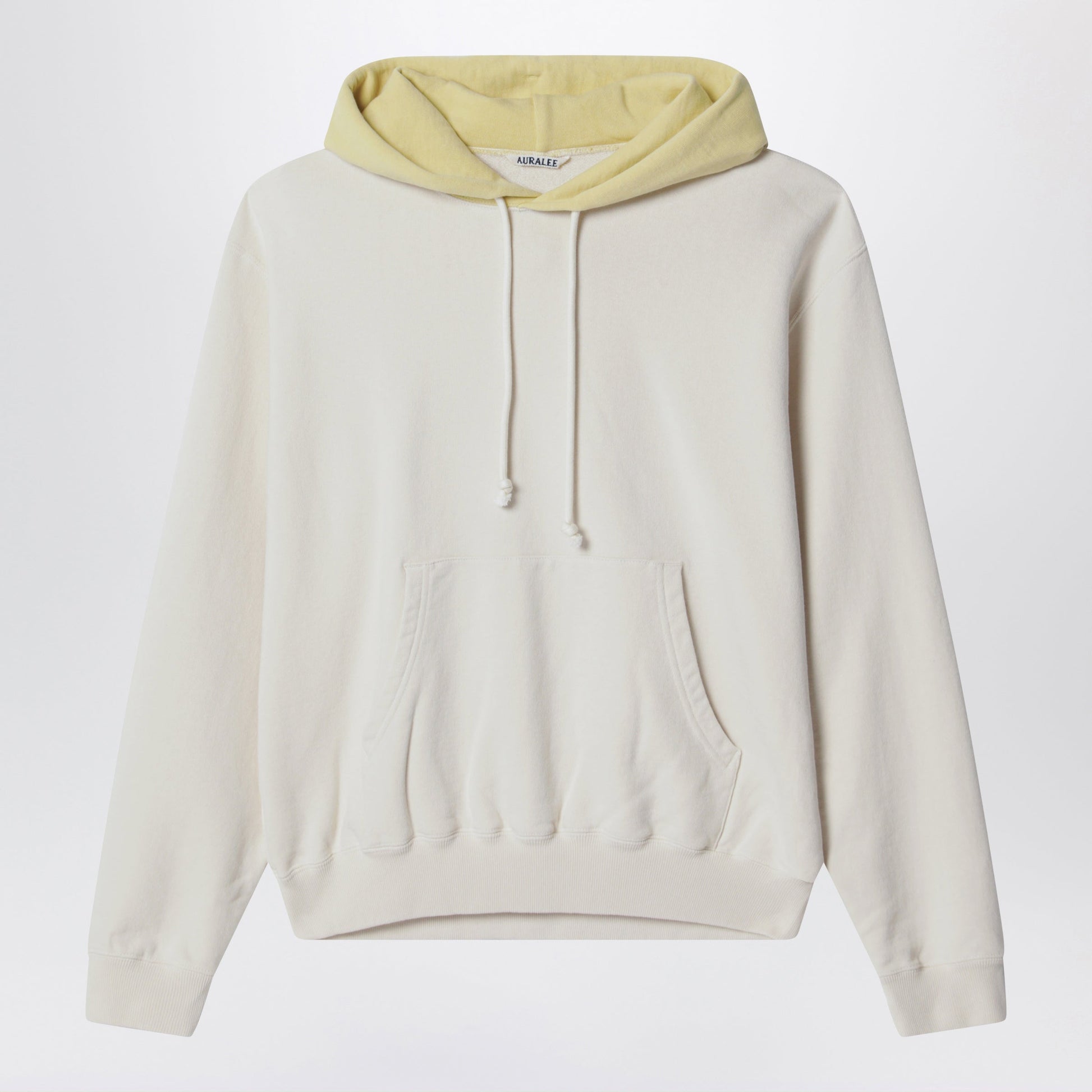 Auralee White/Light Yellow Cotton Sweatshirt Men AURALEE