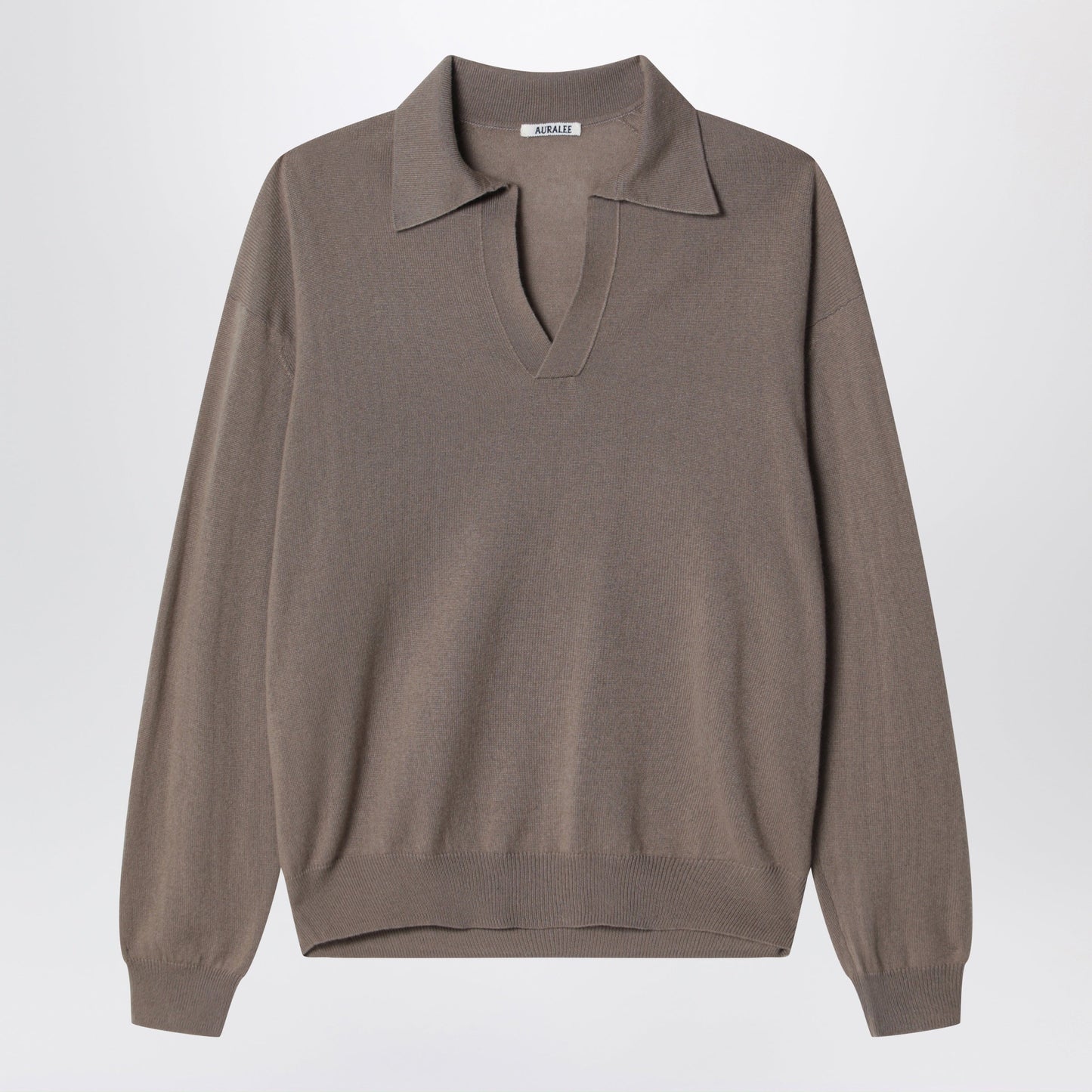 Auralee Khaki Brown Cashmere And Silk Skipper Polo Men AURALEE