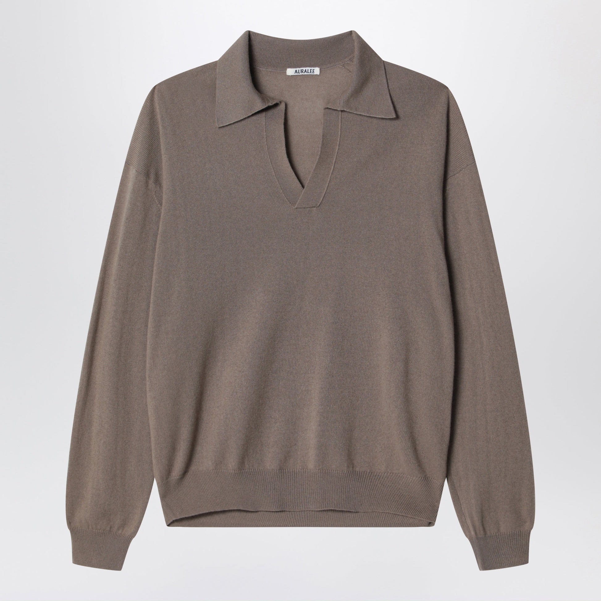 Auralee Khaki Brown Cashmere And Silk Skipper Polo Men AURALEE