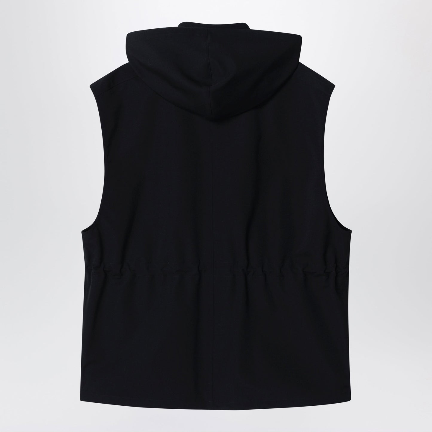 Auralee Black Wool Canvas Gilet With Drawstring Men AURALEE