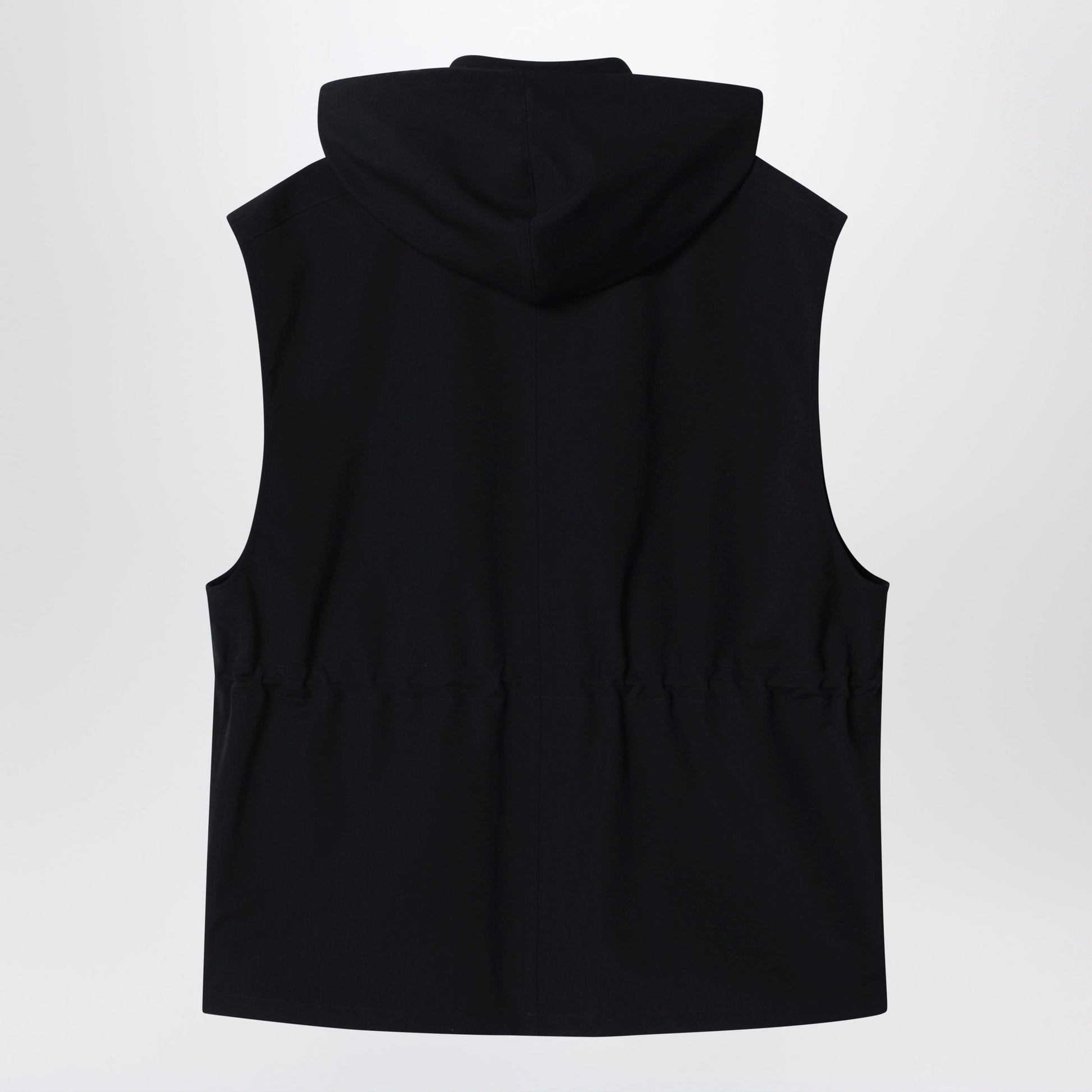 Auralee Black Wool Canvas Gilet With Drawstring Men AURALEE