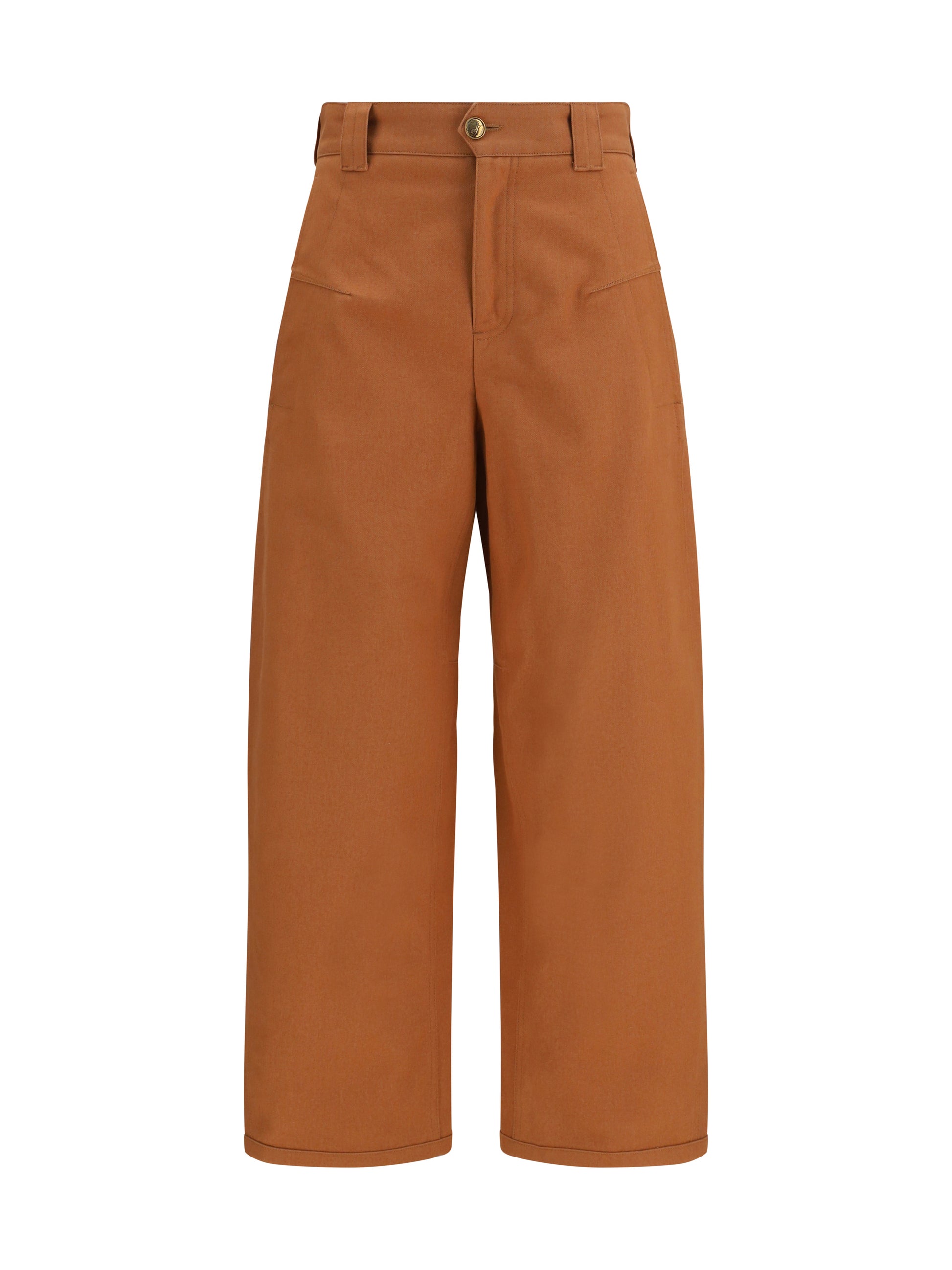 Chloé Women Cotton Canvas Barrel-Leg Pants CHLOE
